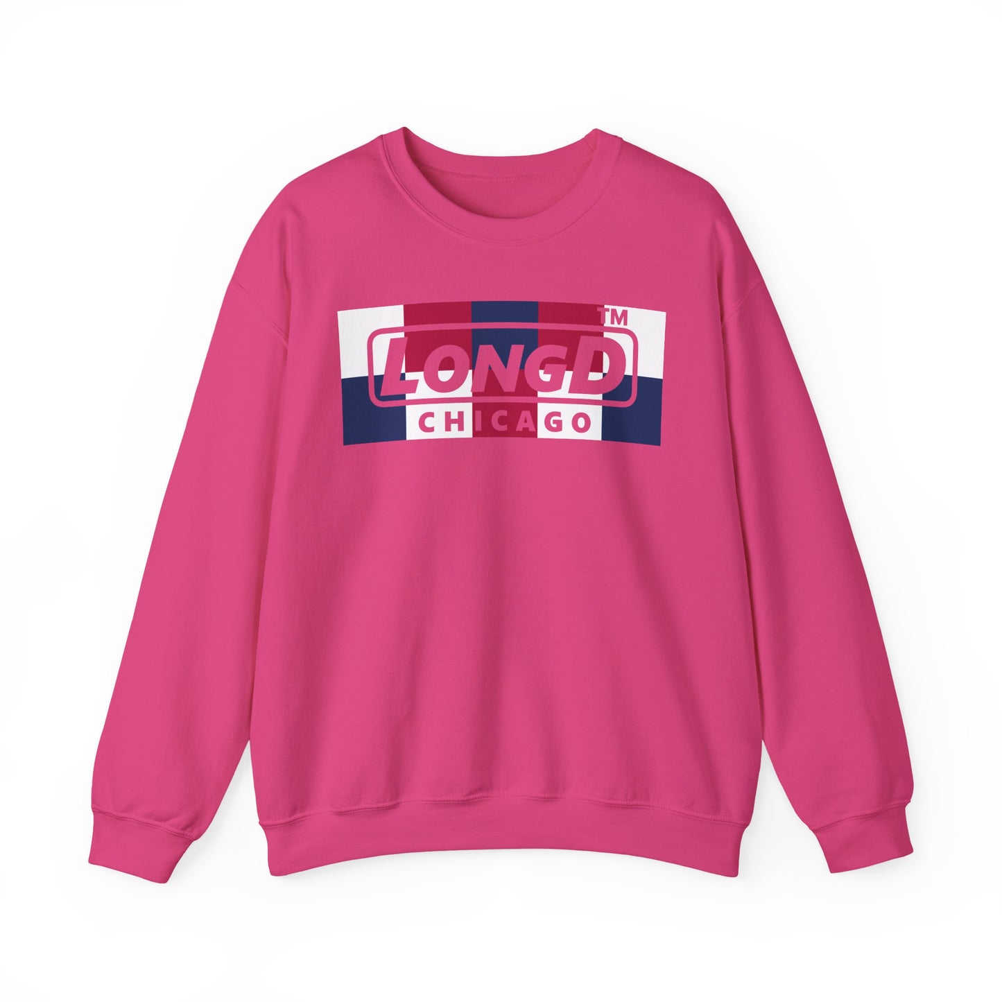 LongD negative 2x5 Chicago logo crewneck sweatshirt (patriotic colors)
