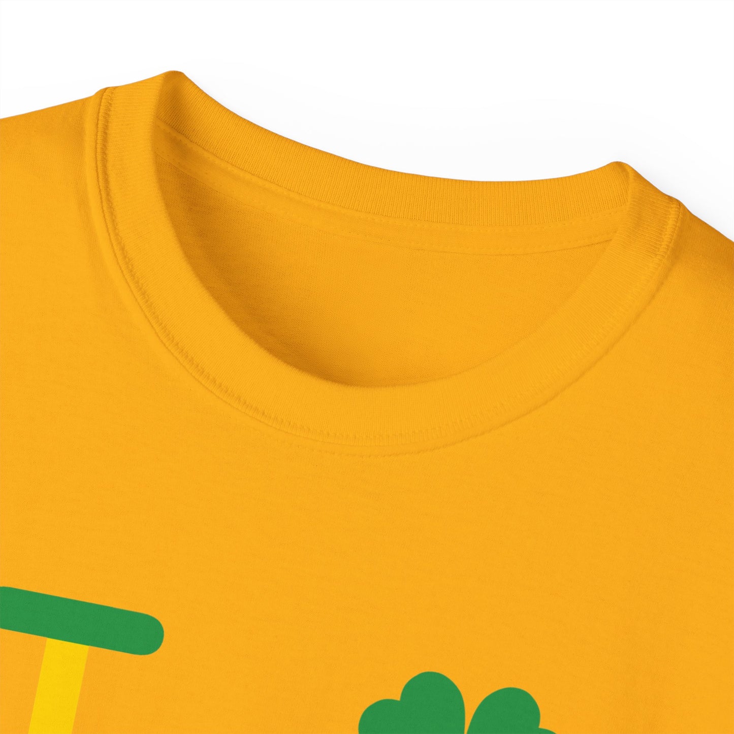 I Clover LongD® Logo Cotton Tee (St. Patrick's Day -Irish Green, Golden Yellow and Irish Orange quarters with 4-leaf clover)