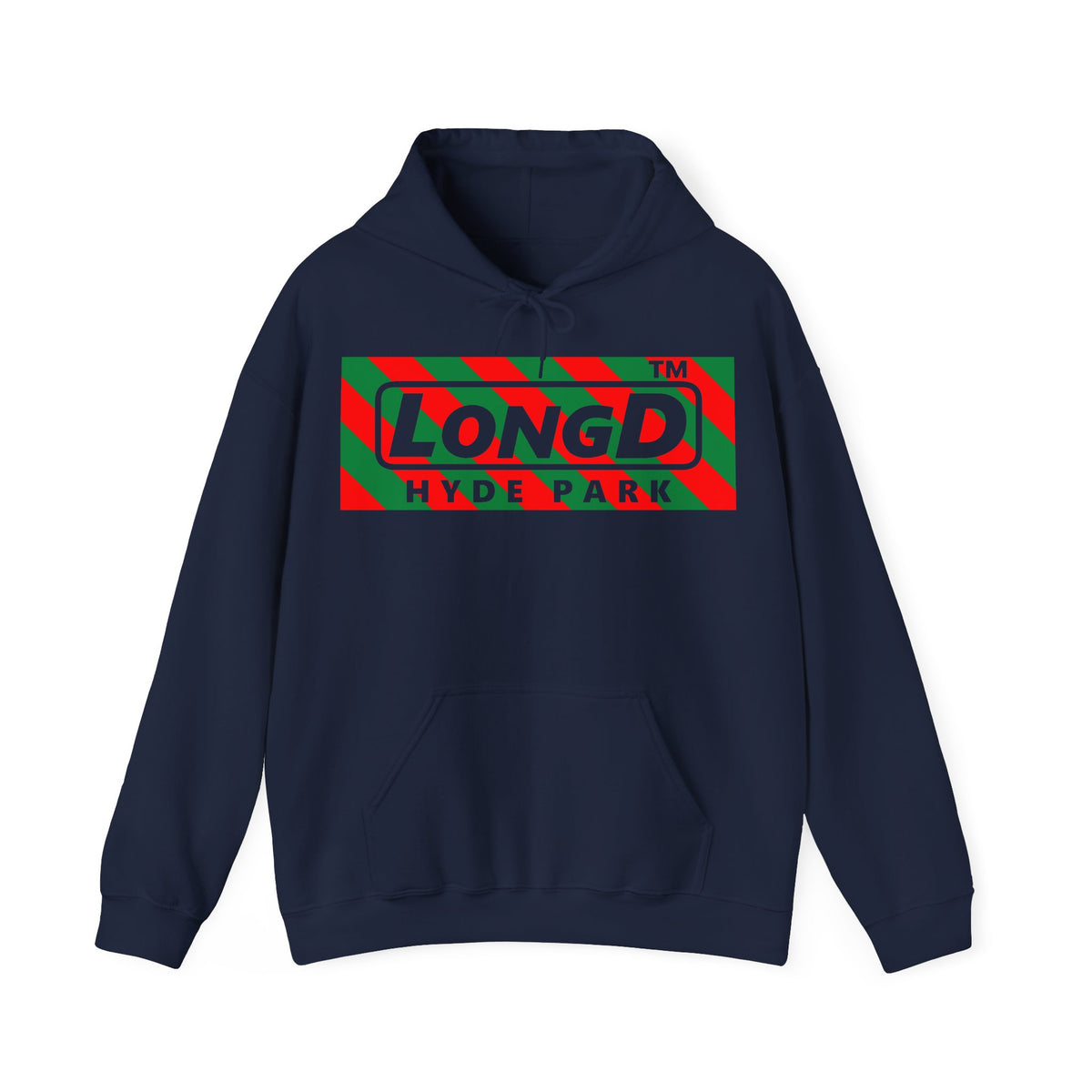 LongD Hyde Park negative 12-striped logo (Xmas colors) hoodie