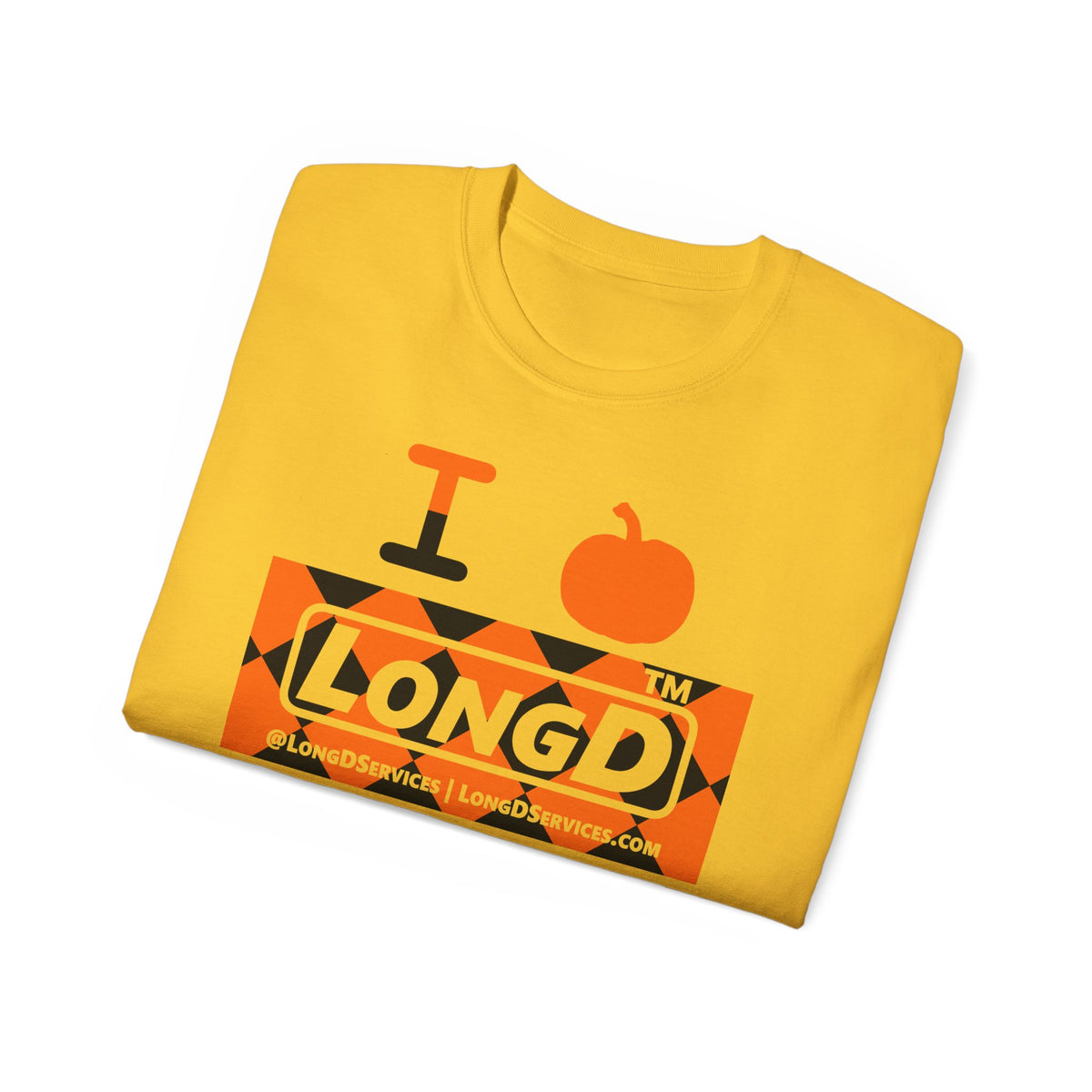 I pumpkin LongD Tag-domain negative argyle logo cotton tee