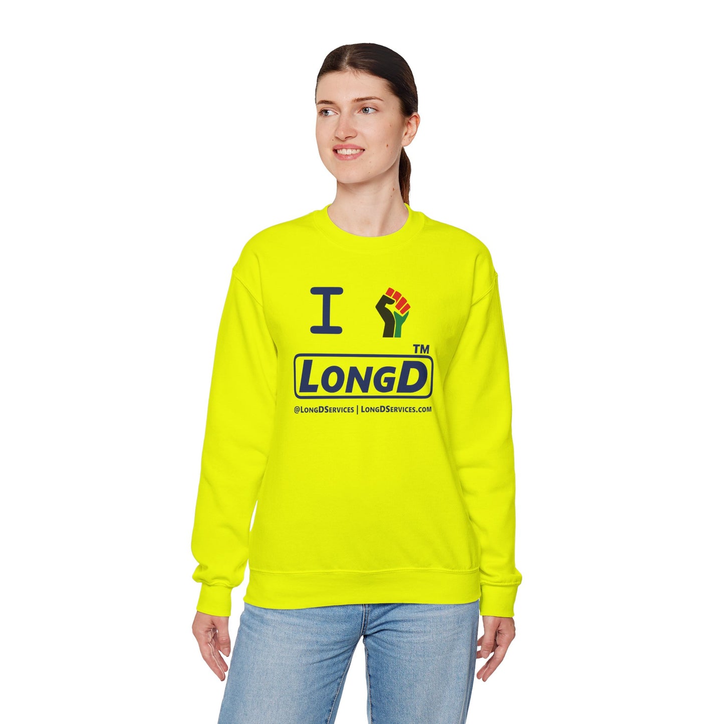I fist LongD official basic tag-domain logo crewneck sweatshirt