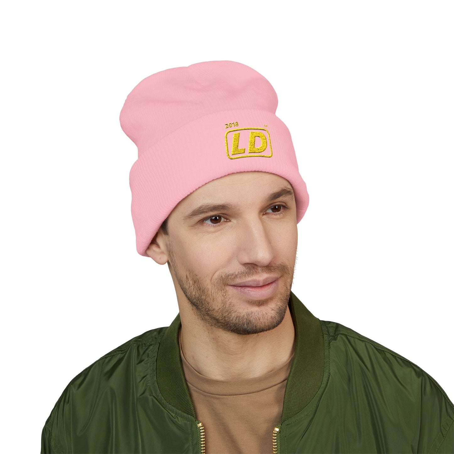 Embroidered Classic Cuffed Beanie reverse official basic logo initials
