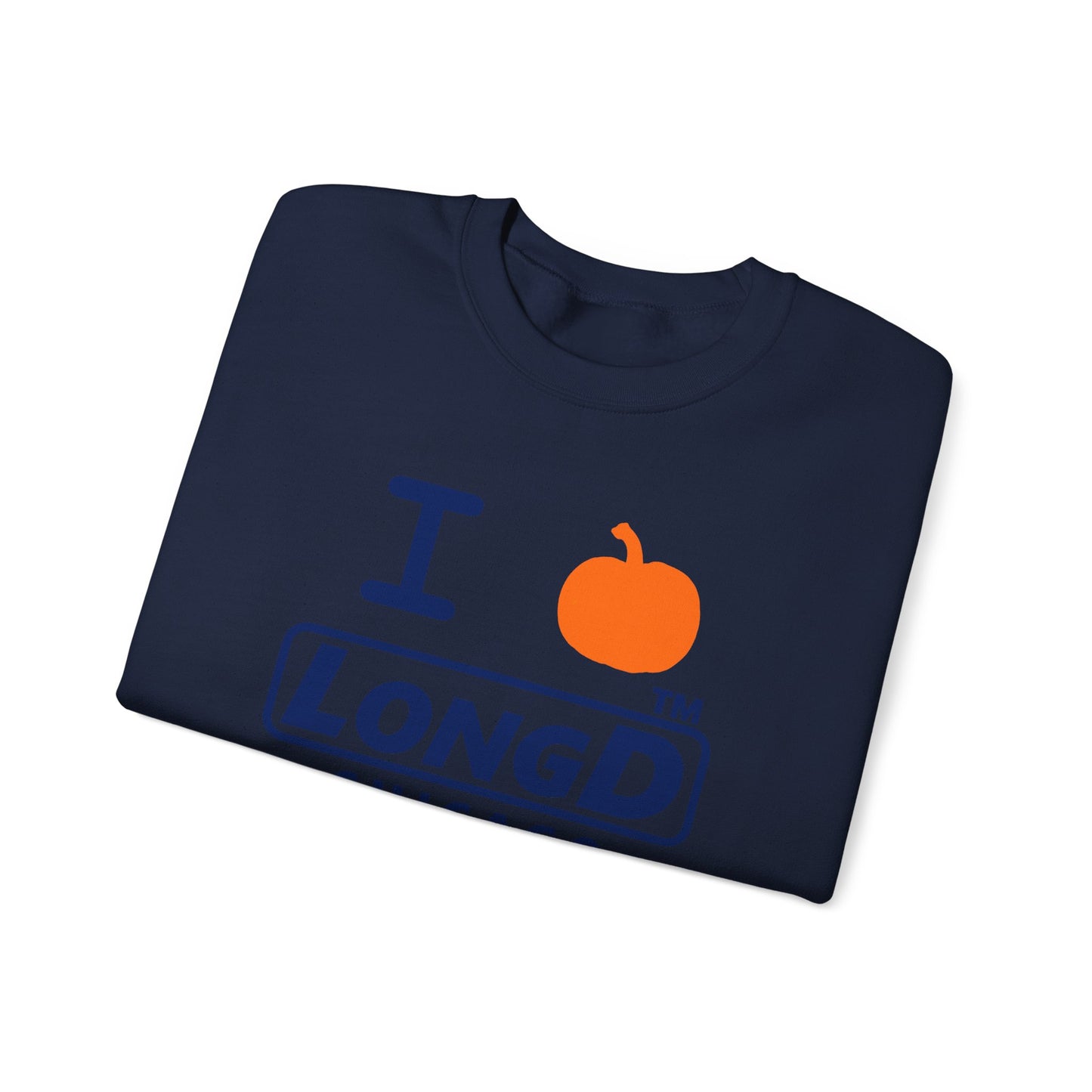 I pumpkin LongD Chicago positive basic Navy (002060) front-back logo crewneck sweatshirt