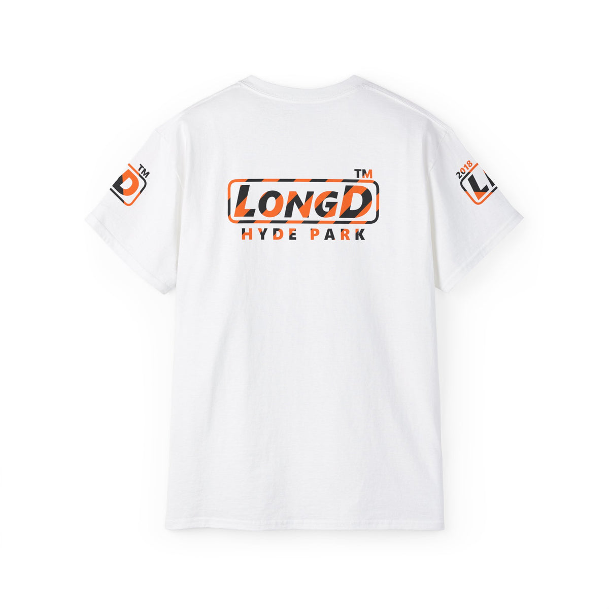 LongD Hyde Park positive 12-striped 4-print logo (Halloween colors) cotton tee