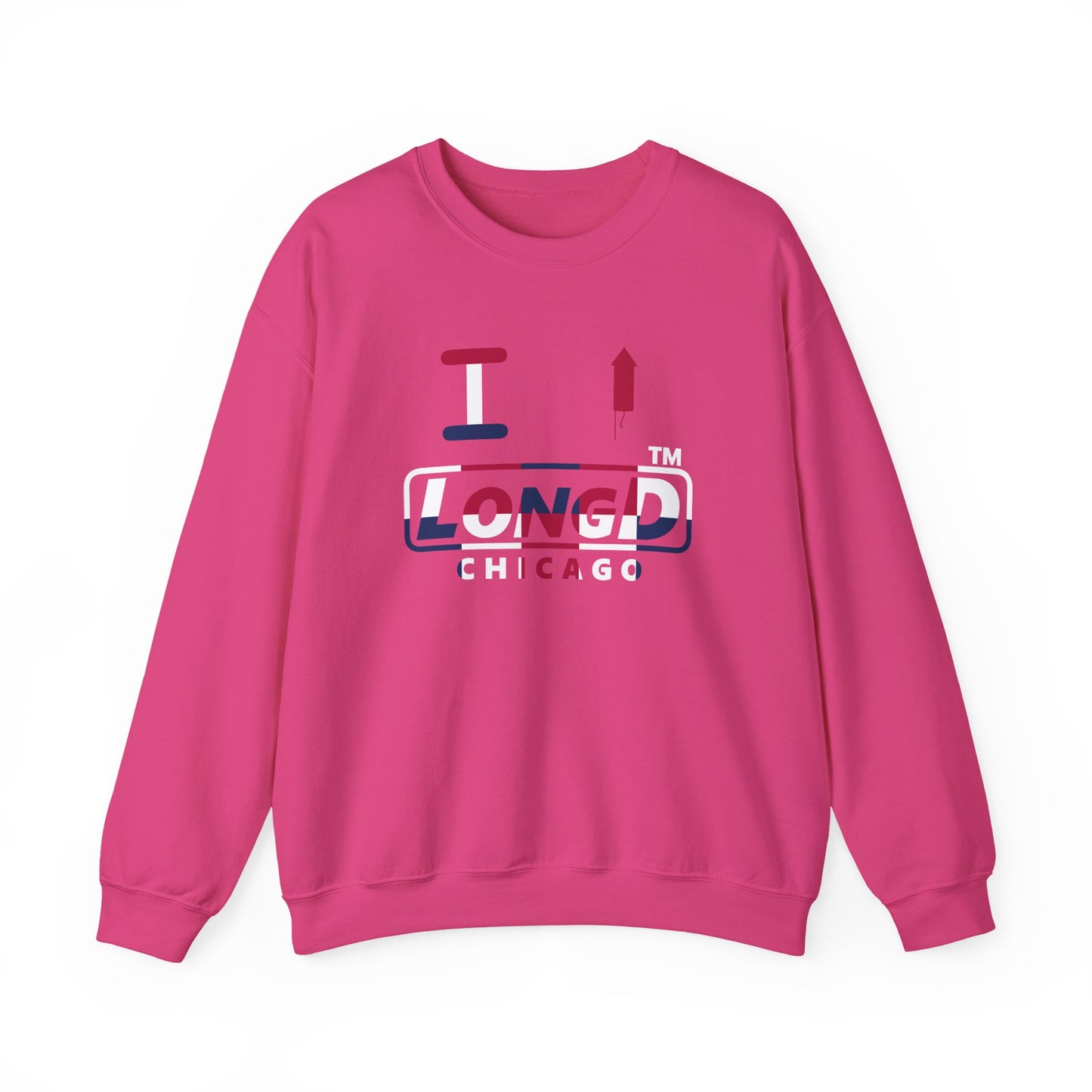 I firecracker LongD positive 2x5 Chicago logo crewneck sweatshirt