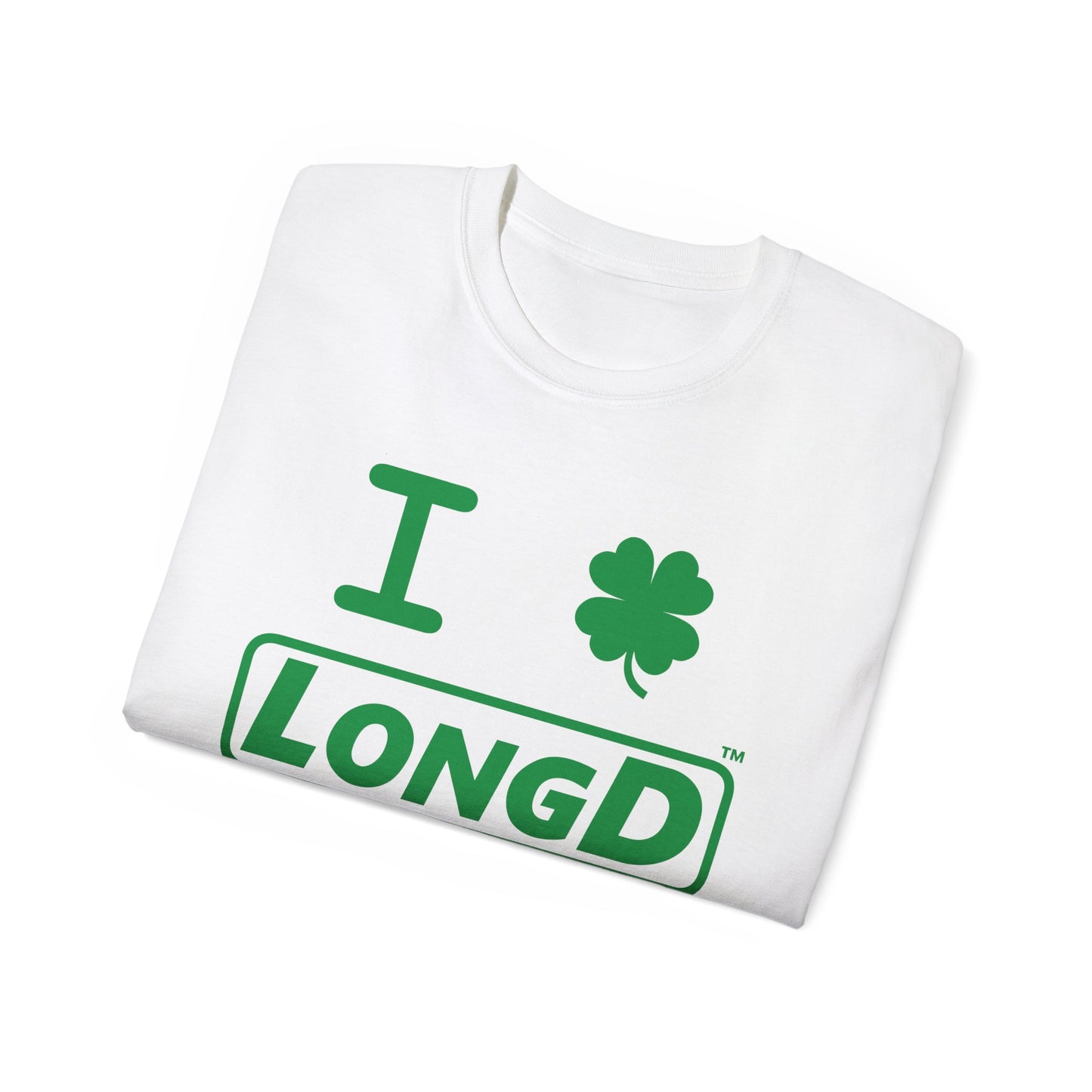 I Clover LongD® Logo Cotton Tee (St. Patrick's Day -Irish Green with 4-leaf clover)