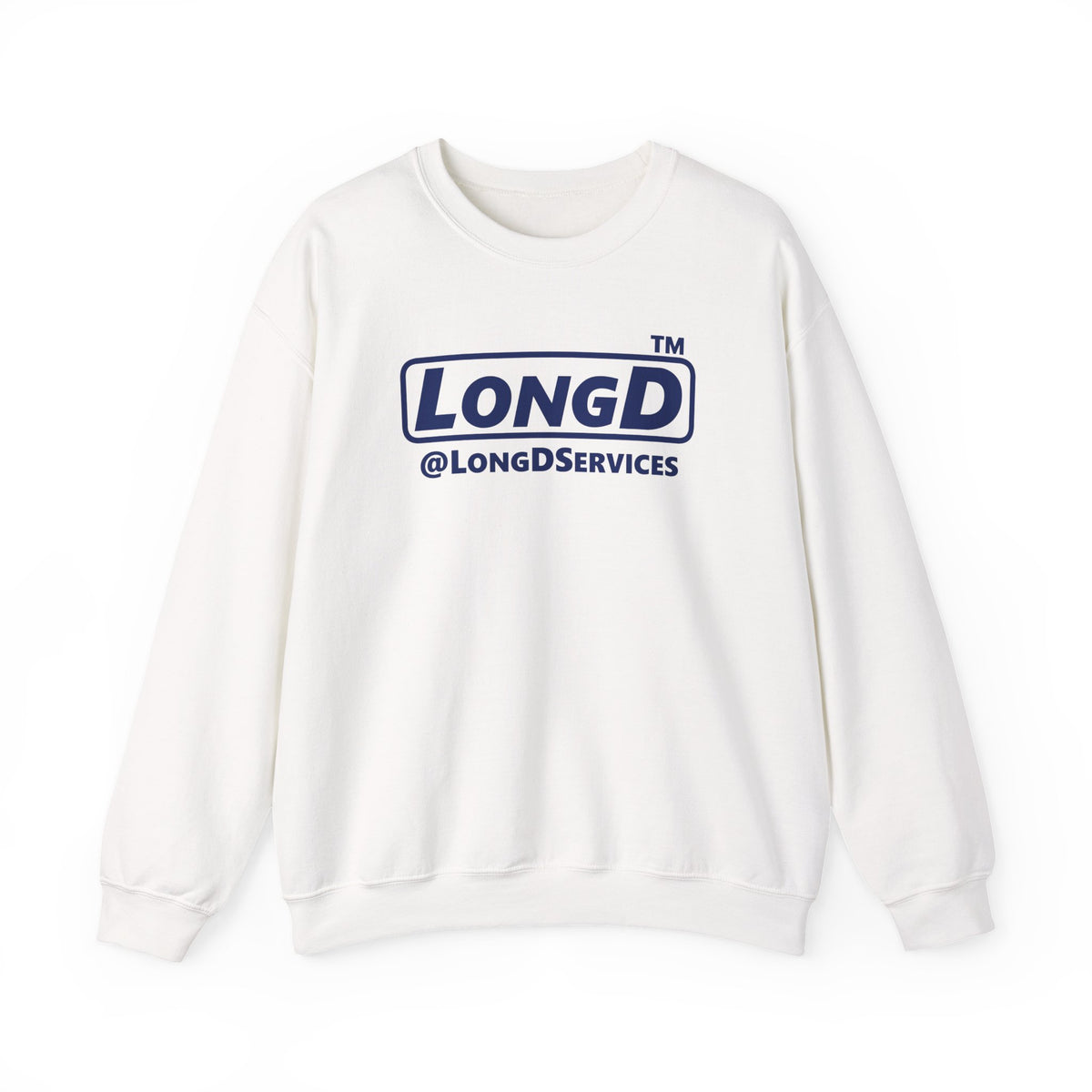 LongD Tag positive basic Navy (002060) logo crewneck sweatshirt