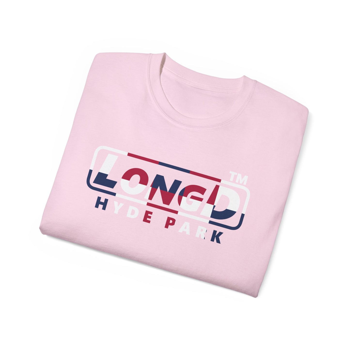 LongD positive 2x5 Hyde Park logo cotton tee (patriotic colors)