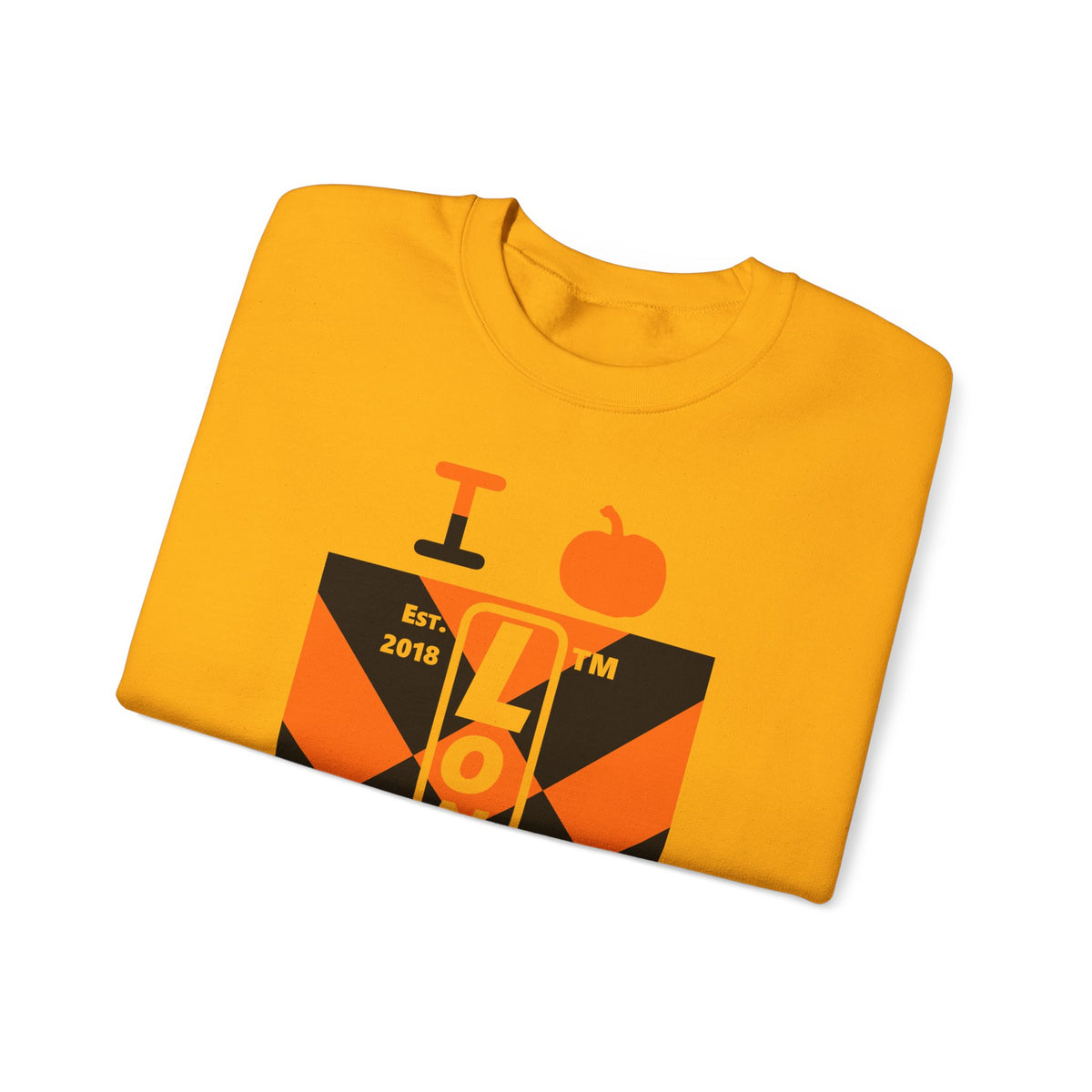 I pumpkin LongD Hyde Park negative upright mixed argyle logo crewneck sweatshirt