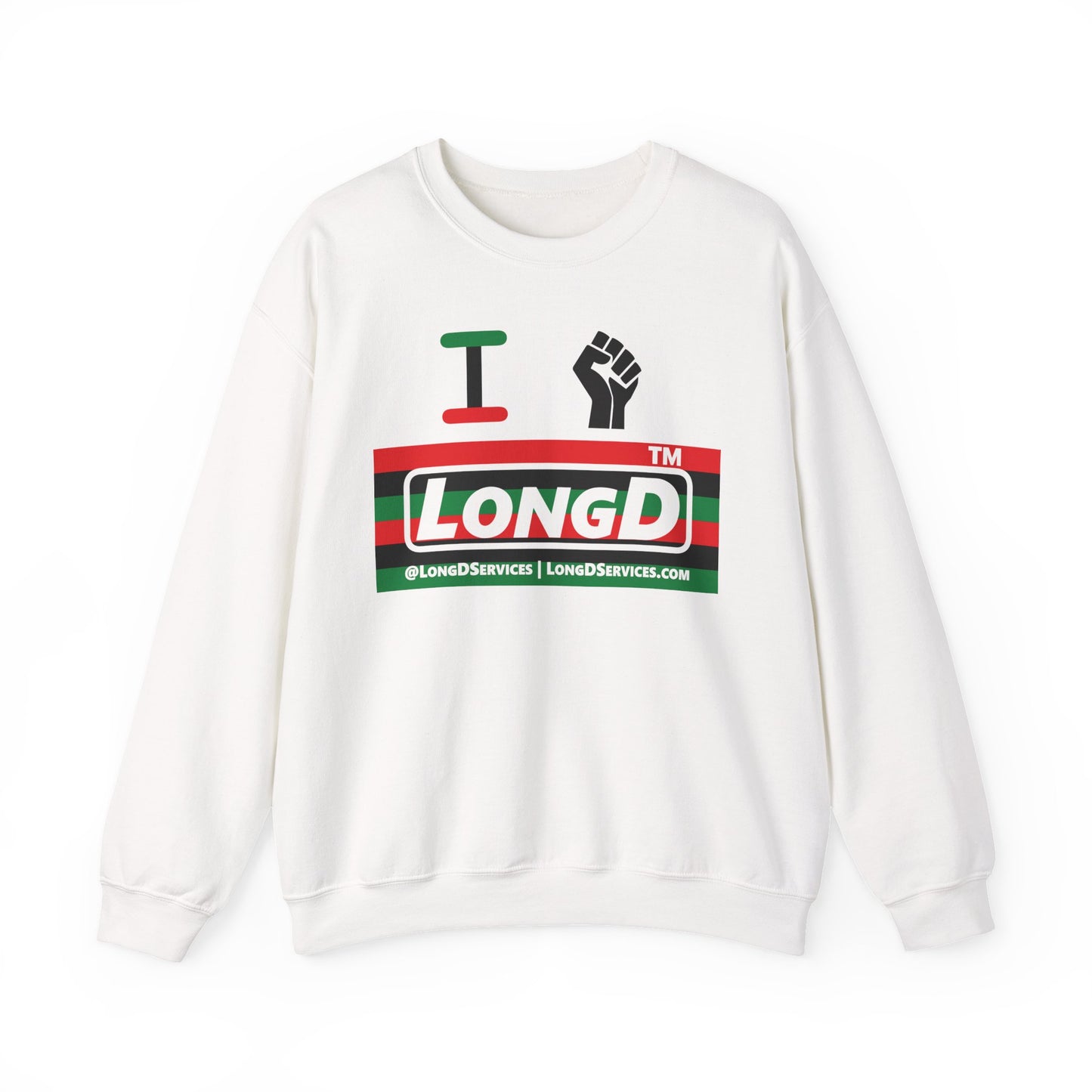 I fist LongD negative horizontal 6-striped tag-domain logo crewneck sweatshirt