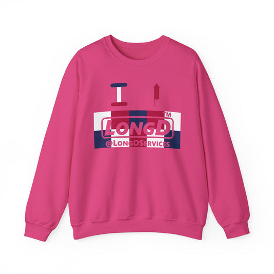 I firecracker LongD negative 2x5 tag logo crewneck sweatshirt