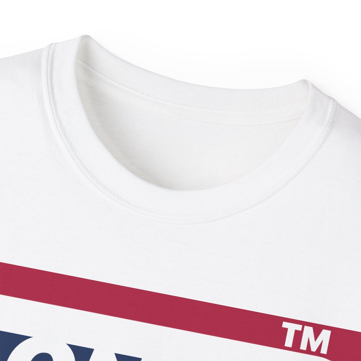 LongD negative horizontal 6-striped Hyde Park logo cotton tee (patriotic colors)