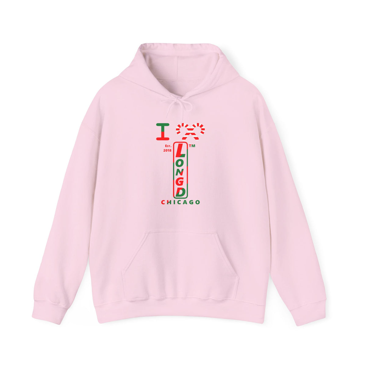 I candy cane LongD Chicago positive upright pixel-weighted 4-striped logo hoodie