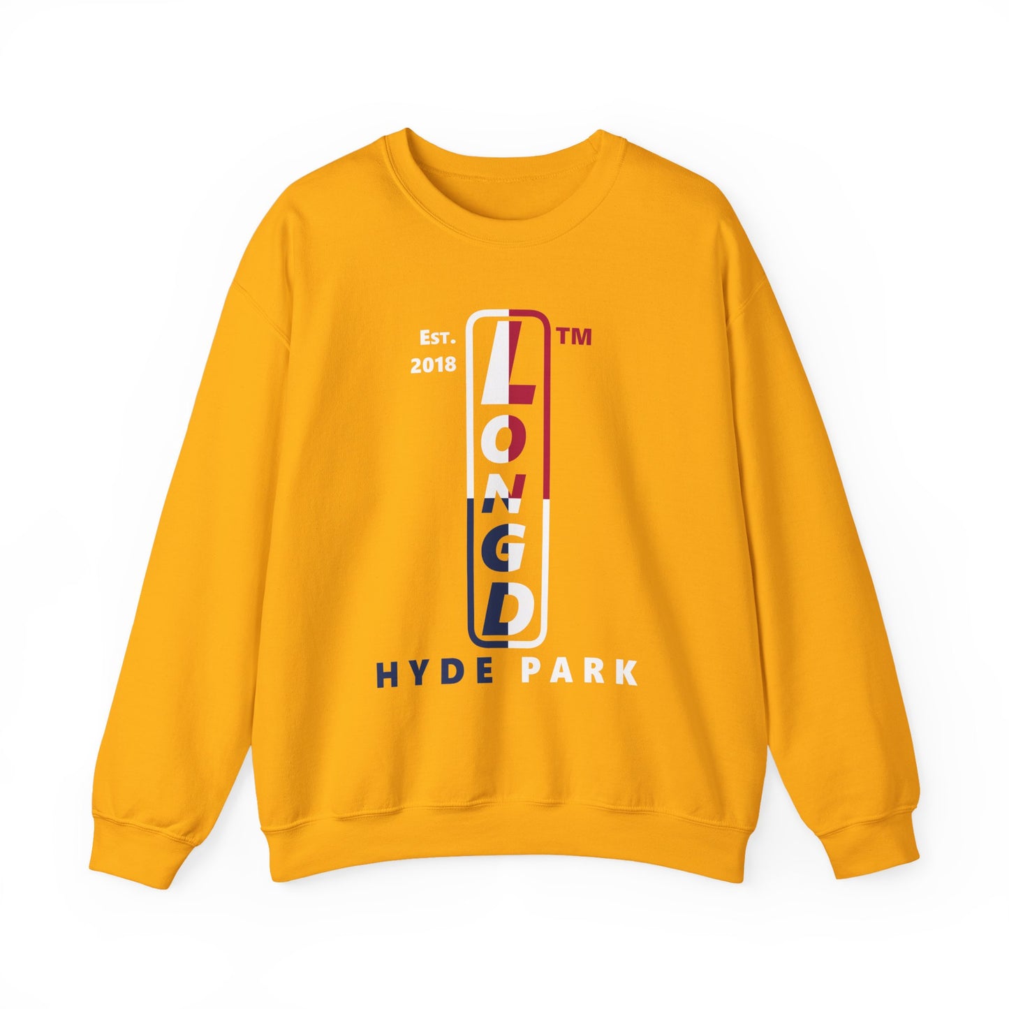 LongD positive quarters Hyde Park upright logo crewneck sweatshirt (patriotic colors)