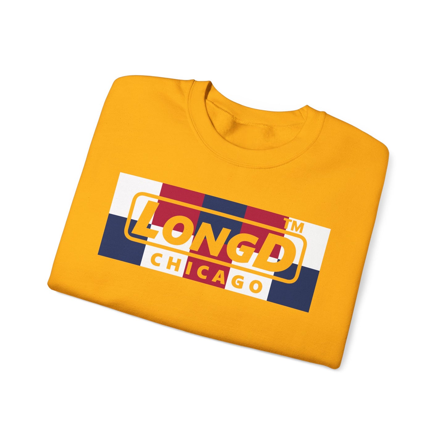 LongD negative 2x5 Chicago logo crewneck sweatshirt (patriotic colors)
