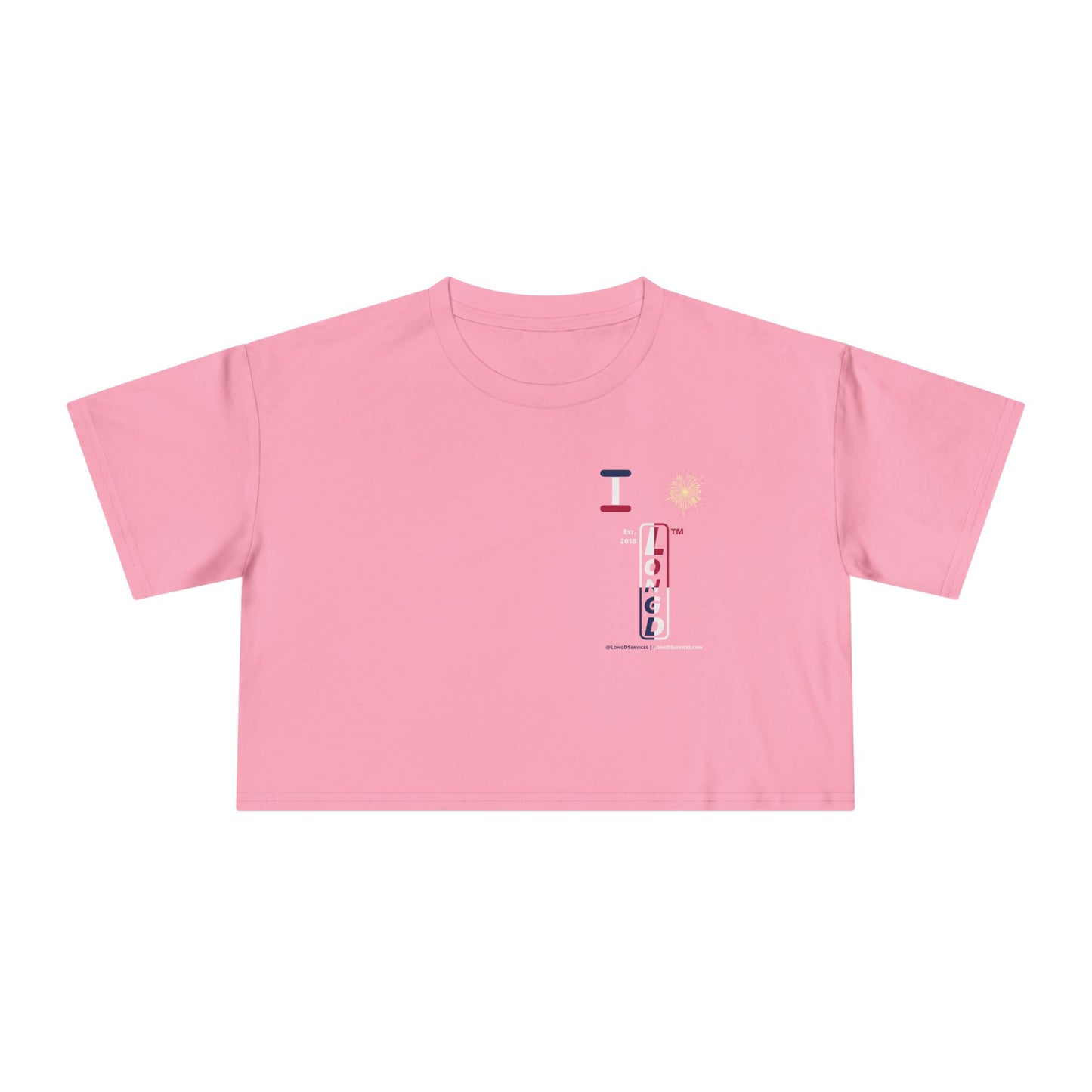 I burst LongD positive quarters upright single-breasted tag-domain logo crop tee
