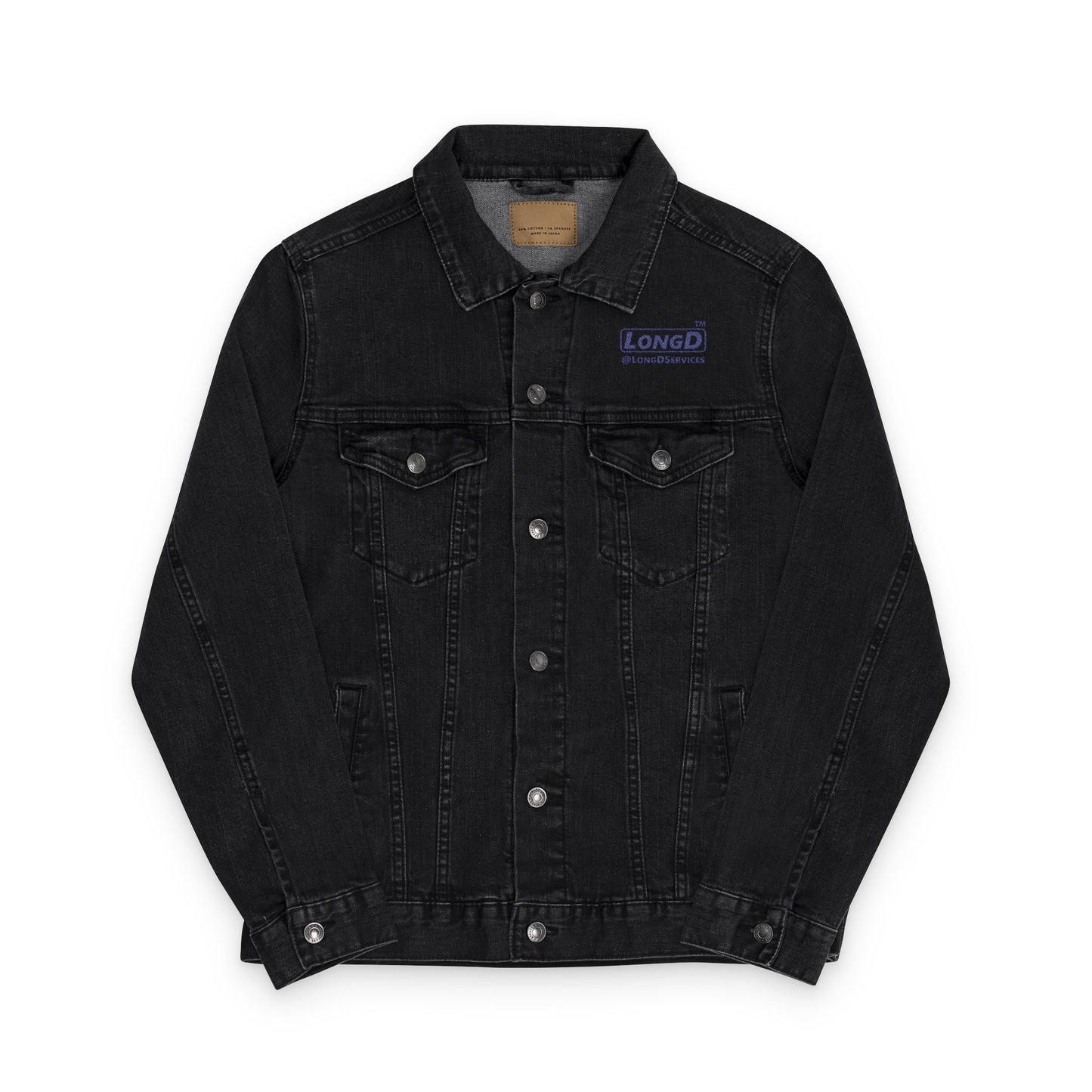 Embroidered Unisex Denim Jacket Official Basic Logo