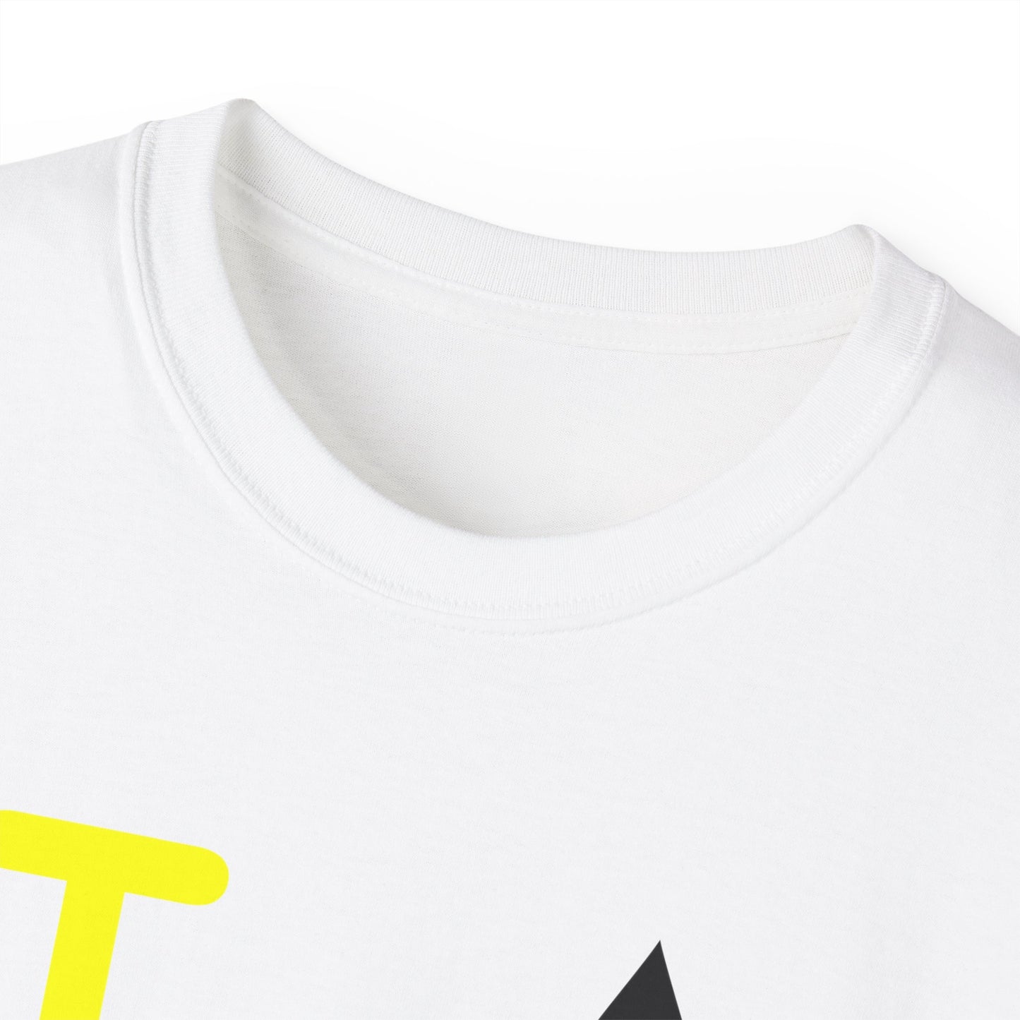 I Fleur LongD® Logo Cotton Tee (yellow text & black fleur de lis)