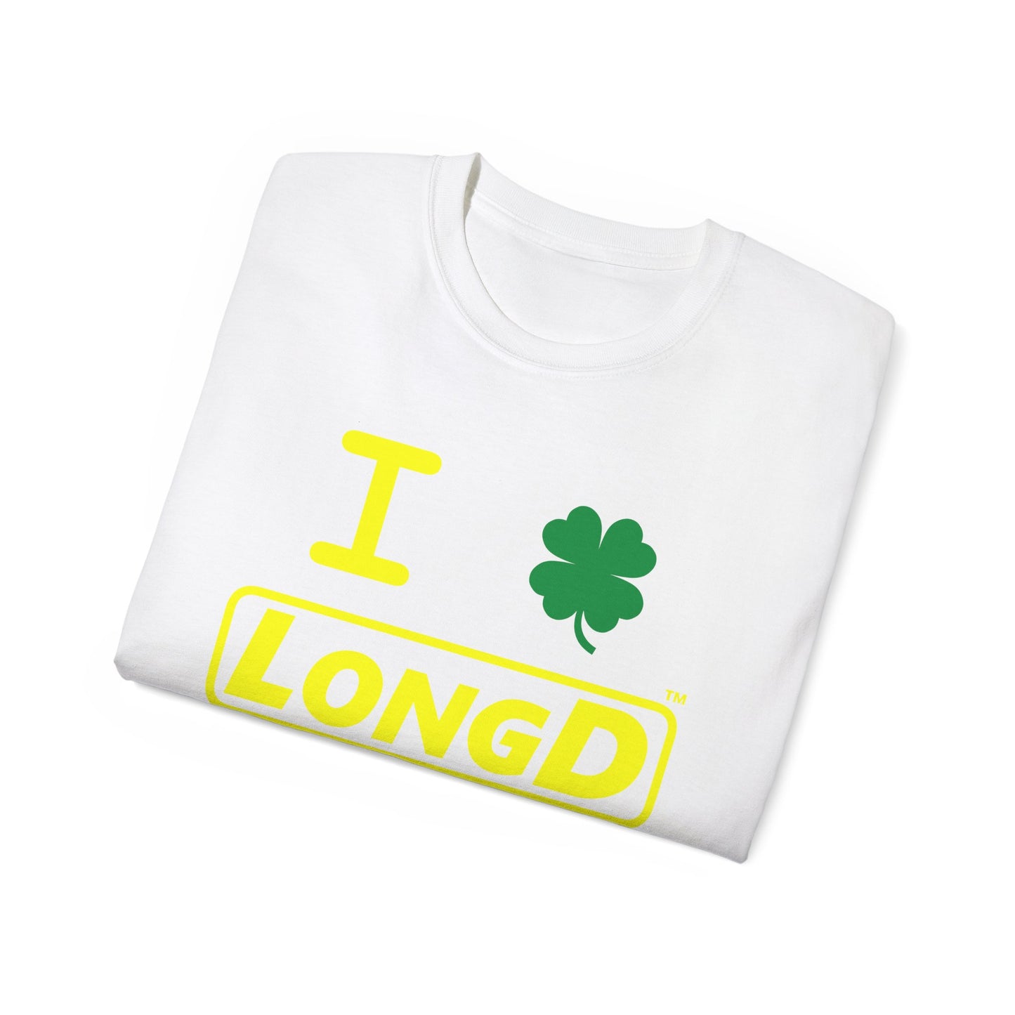 I Clover LongD® Logo Cotton Tee (St. Patrick's Day -Yellow with 4-leaf clover)