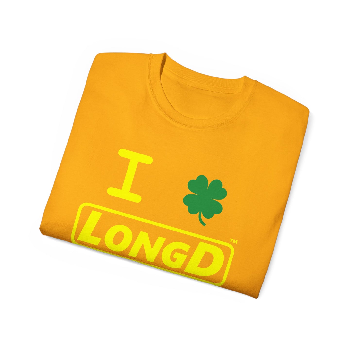 I Clover LongD® Logo Cotton Tee (St. Patrick's Day -Yellow with 4-leaf clover)