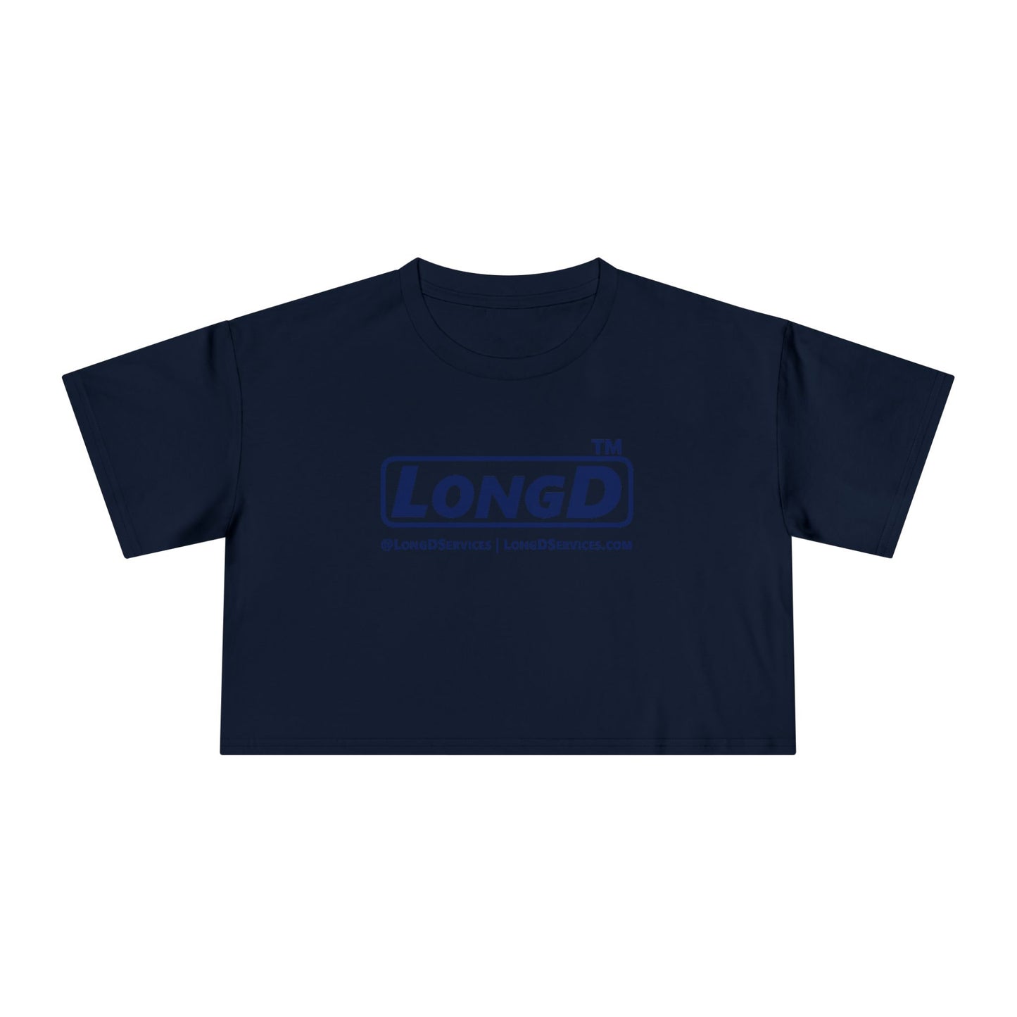 LongD Tag-domain positive official basic logo crop tee