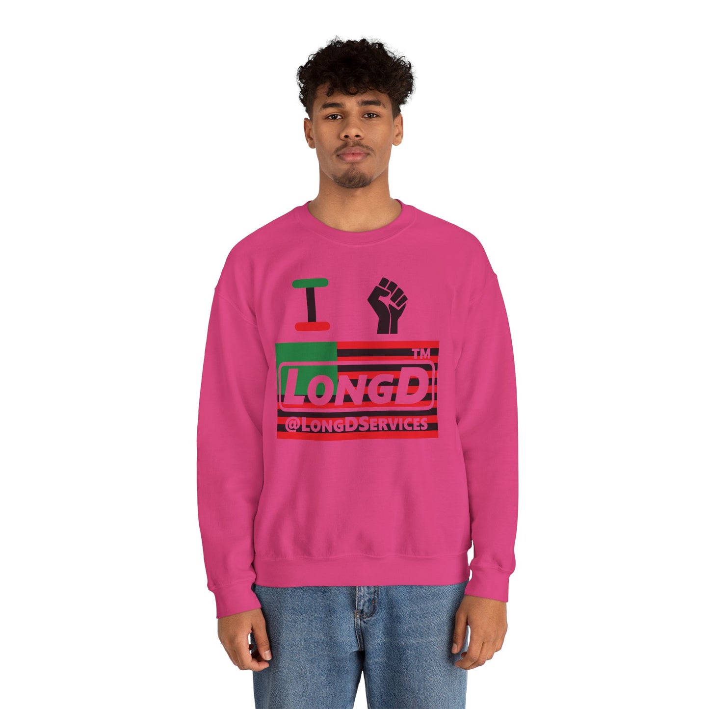 I fist LongD negative flag tag logo crewneck sweatshirt