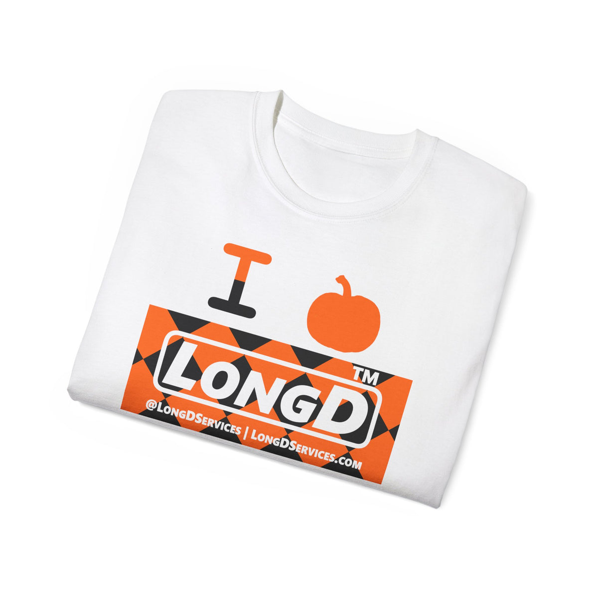I pumpkin LongD Tag-domain negative argyle logo cotton tee