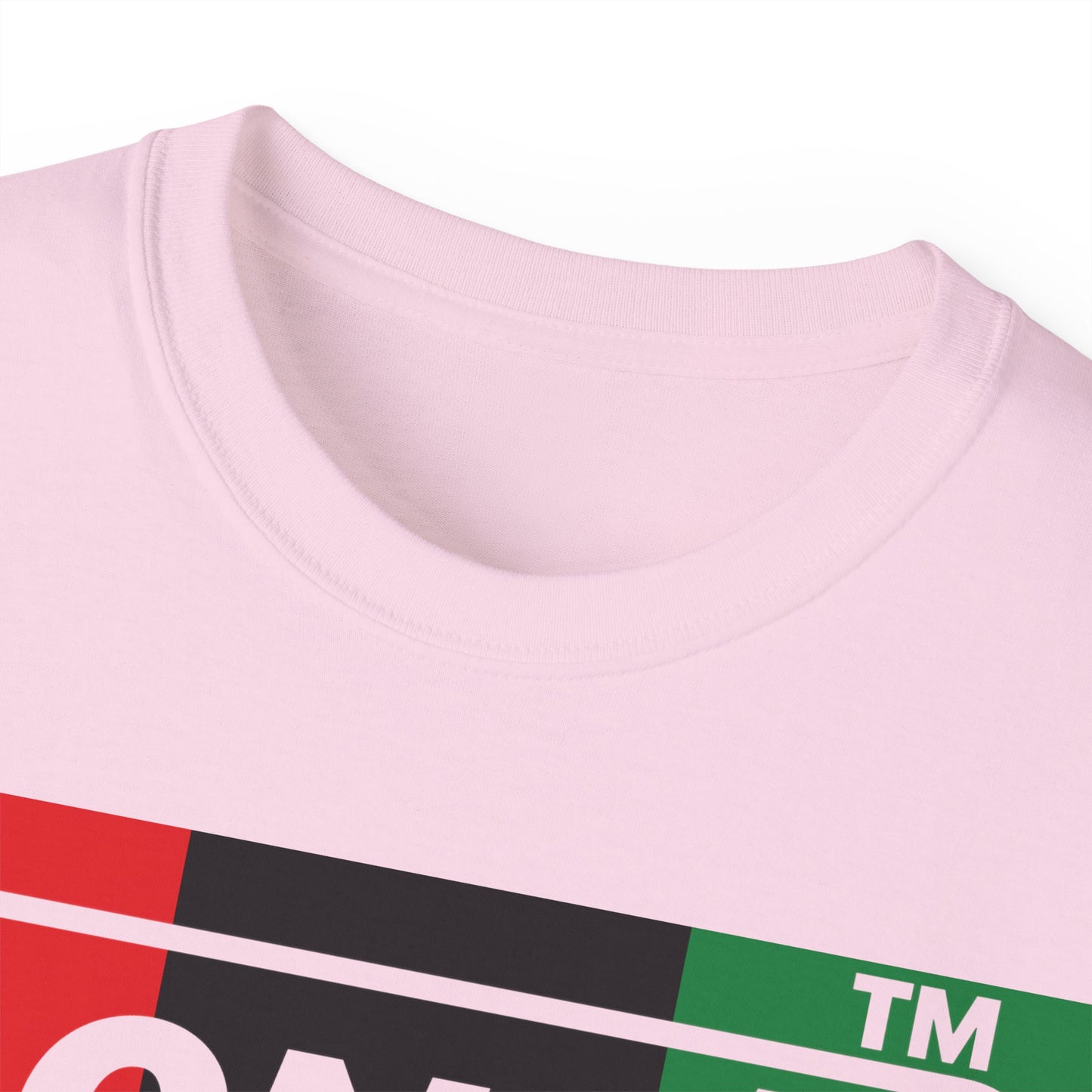 LongD negative vertical 3-striped Hyde Park logo cotton tee (Juneteenth colors)