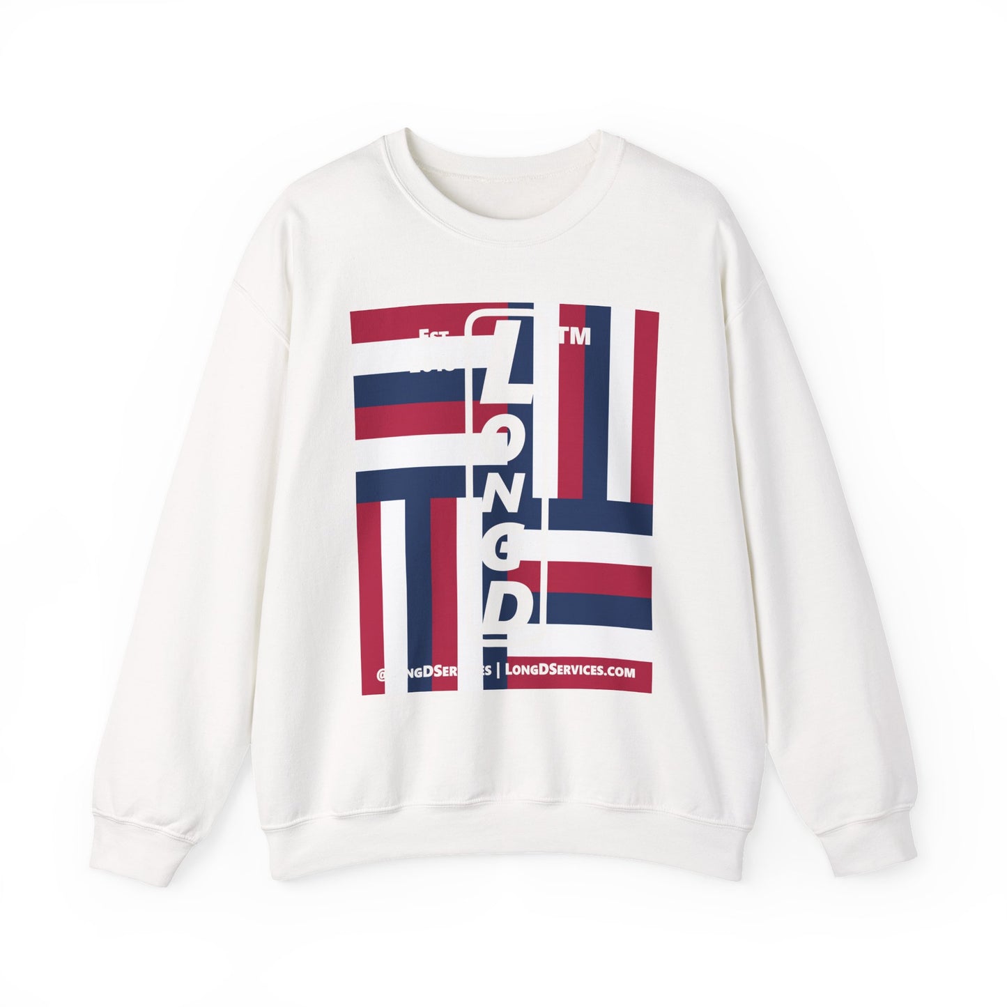 I Burst LongD negative windmill tag-domain upright logo crewneck sweatshirt