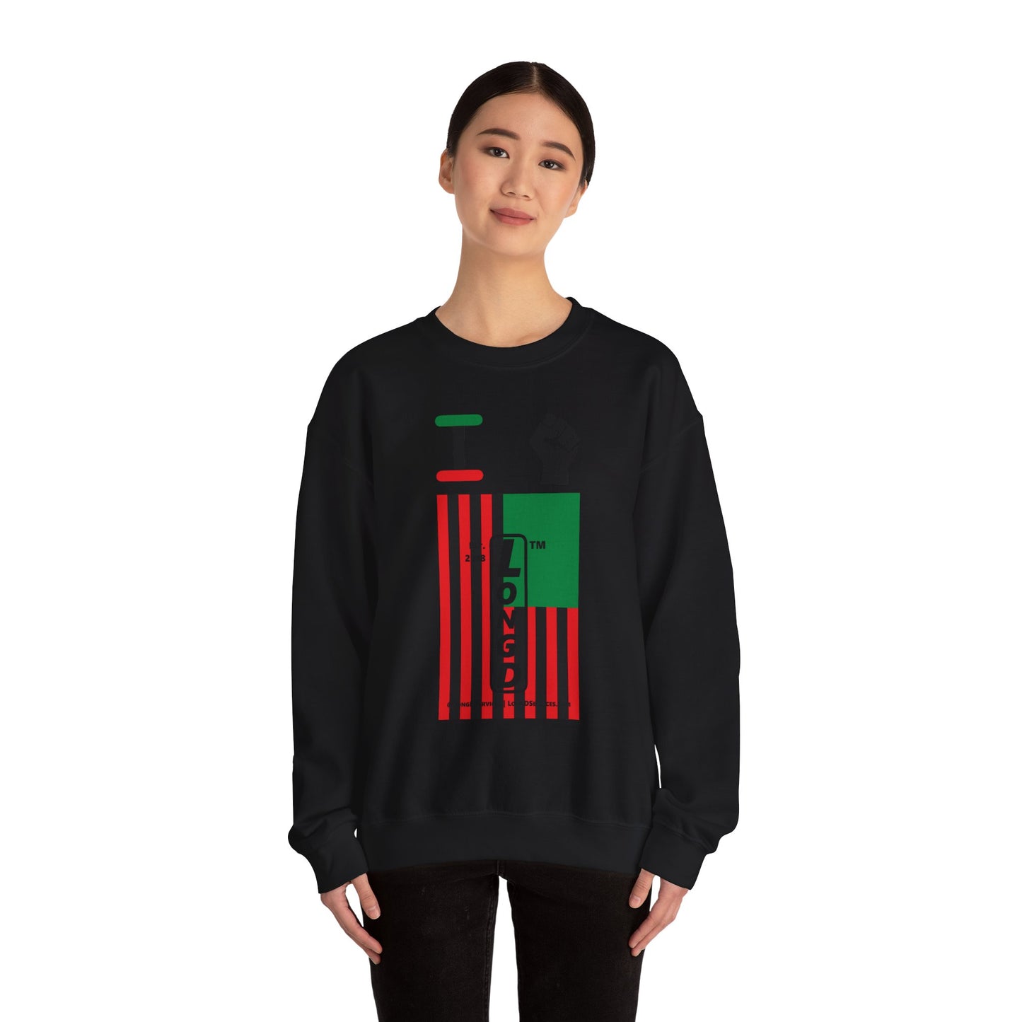I Fist LongD negative flag tag-domain upright logo crewneck sweatshirt