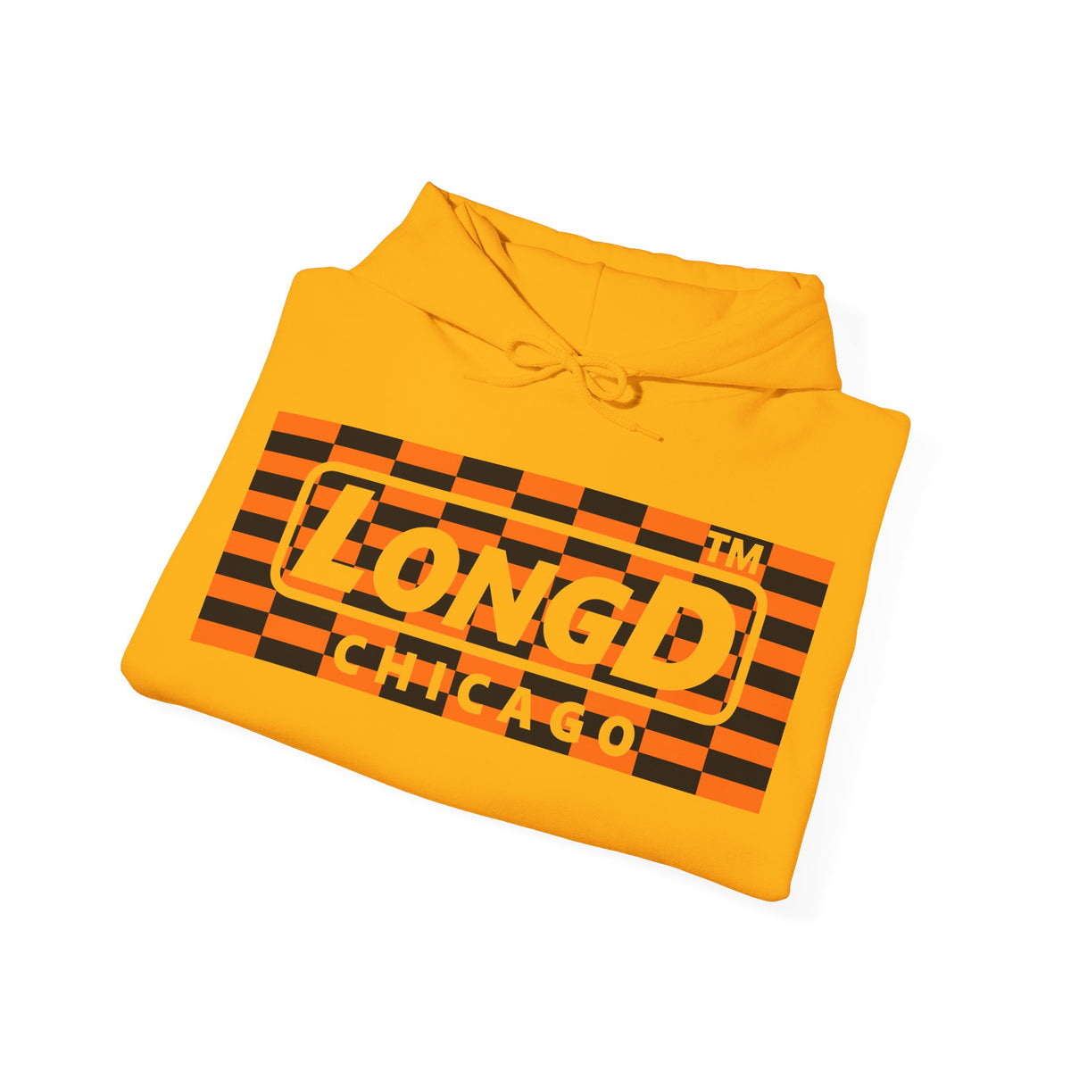 LongD Chicago negative tiled logo (Halloween colors) hoodie