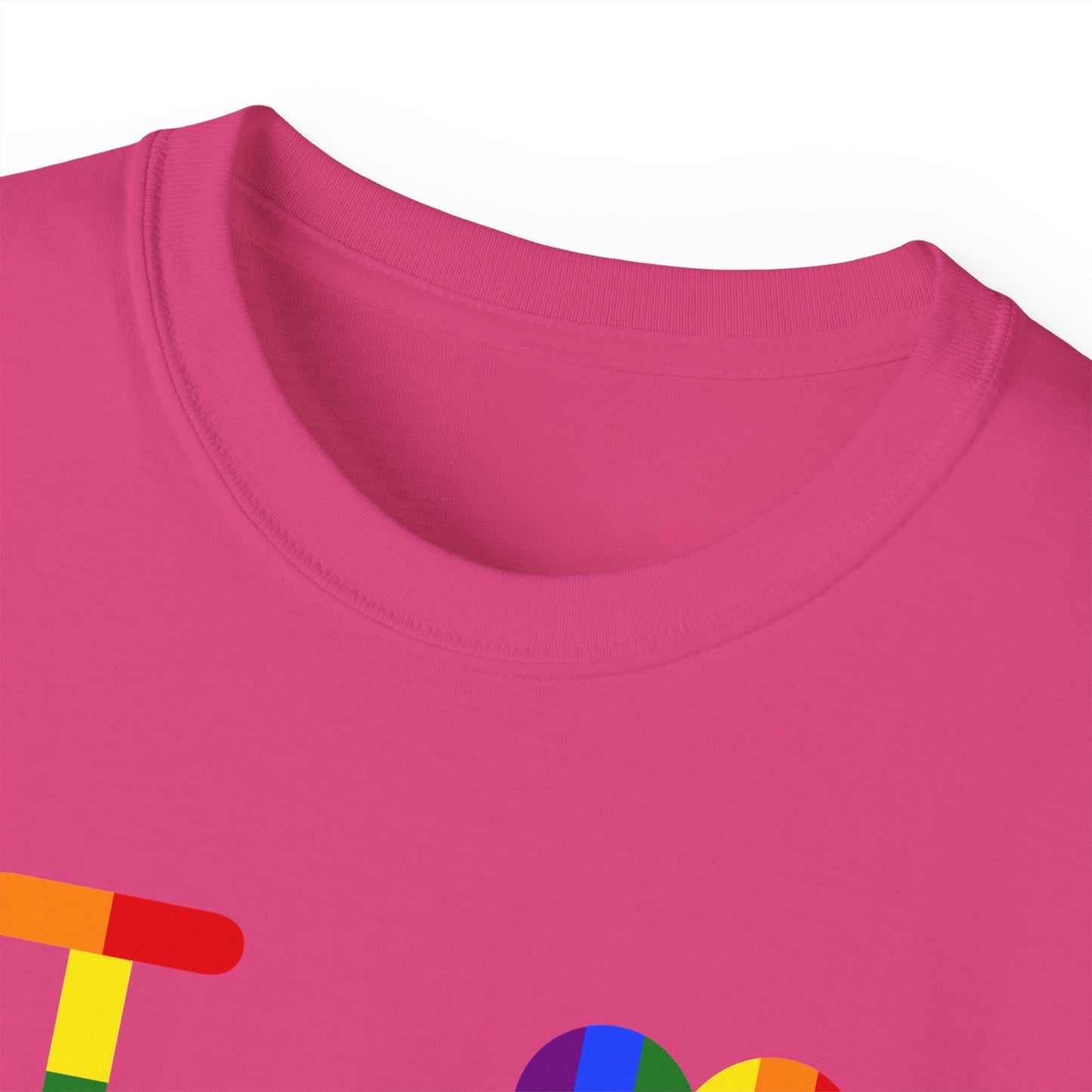 I Luv LongD® Official Logo Cotton Tee Pride rainbow heart and positive text logo