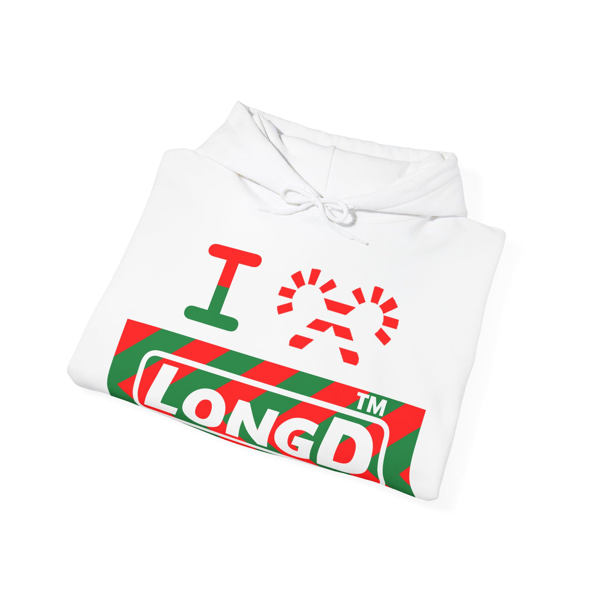 I candy cane LongD Tag negative leftward chevron logo hoodie