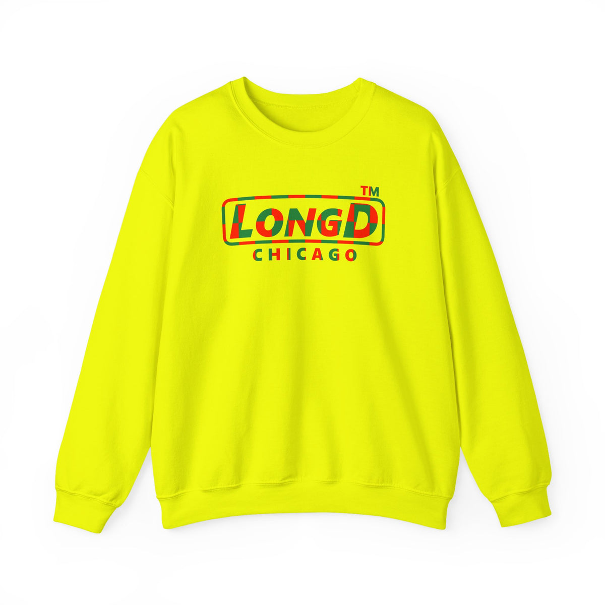 LongD Chicago positive checkered logo (Xmas colors) crewneck sweatshirt