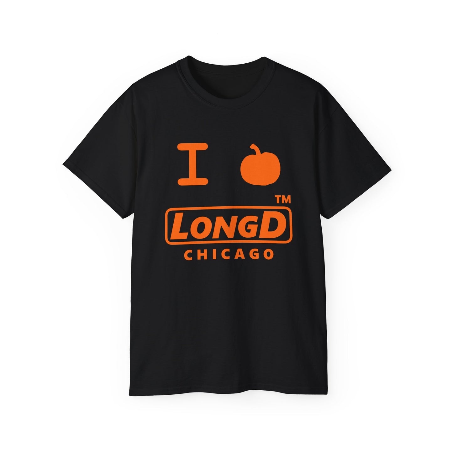 I Pumpkin LongD® Logo Cotton Tee positive orange basic Chicago logo