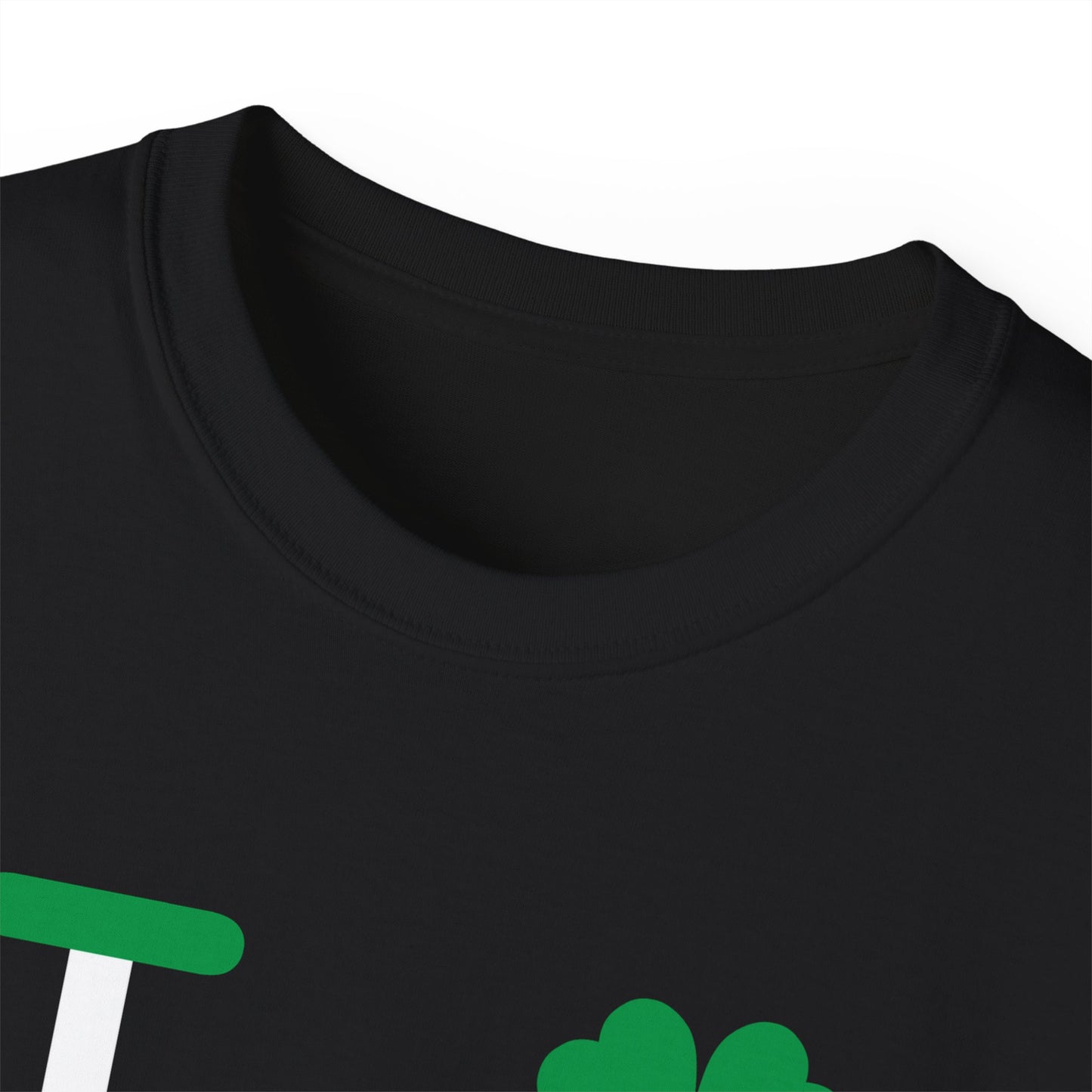 I Clover LongD® Logo Cotton Tee (St. Patrick's Day -Irish Green, White and Irish Orange thirds with 4-leaf clover)