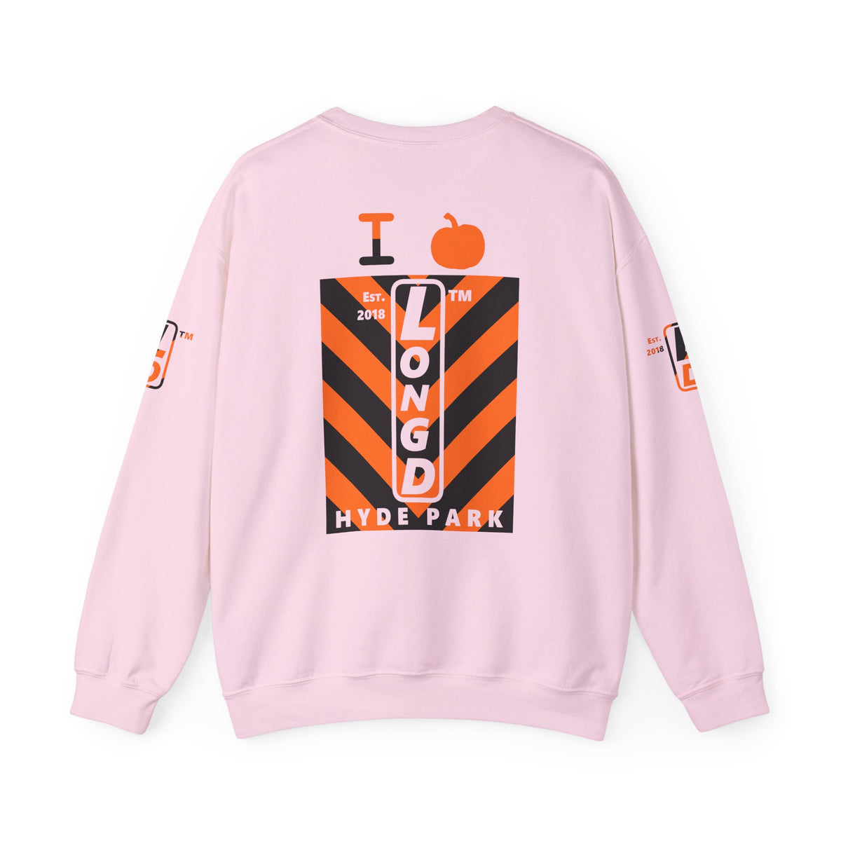 I pumpkin LongD Hyde Park negative upright downward chevron 4-print logo crewneck sweatshirt