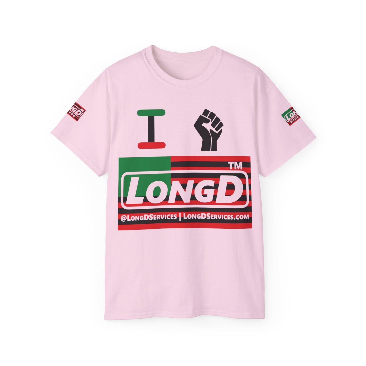 I fist LongD negative flag tag-domain logo 4-print cotton tee