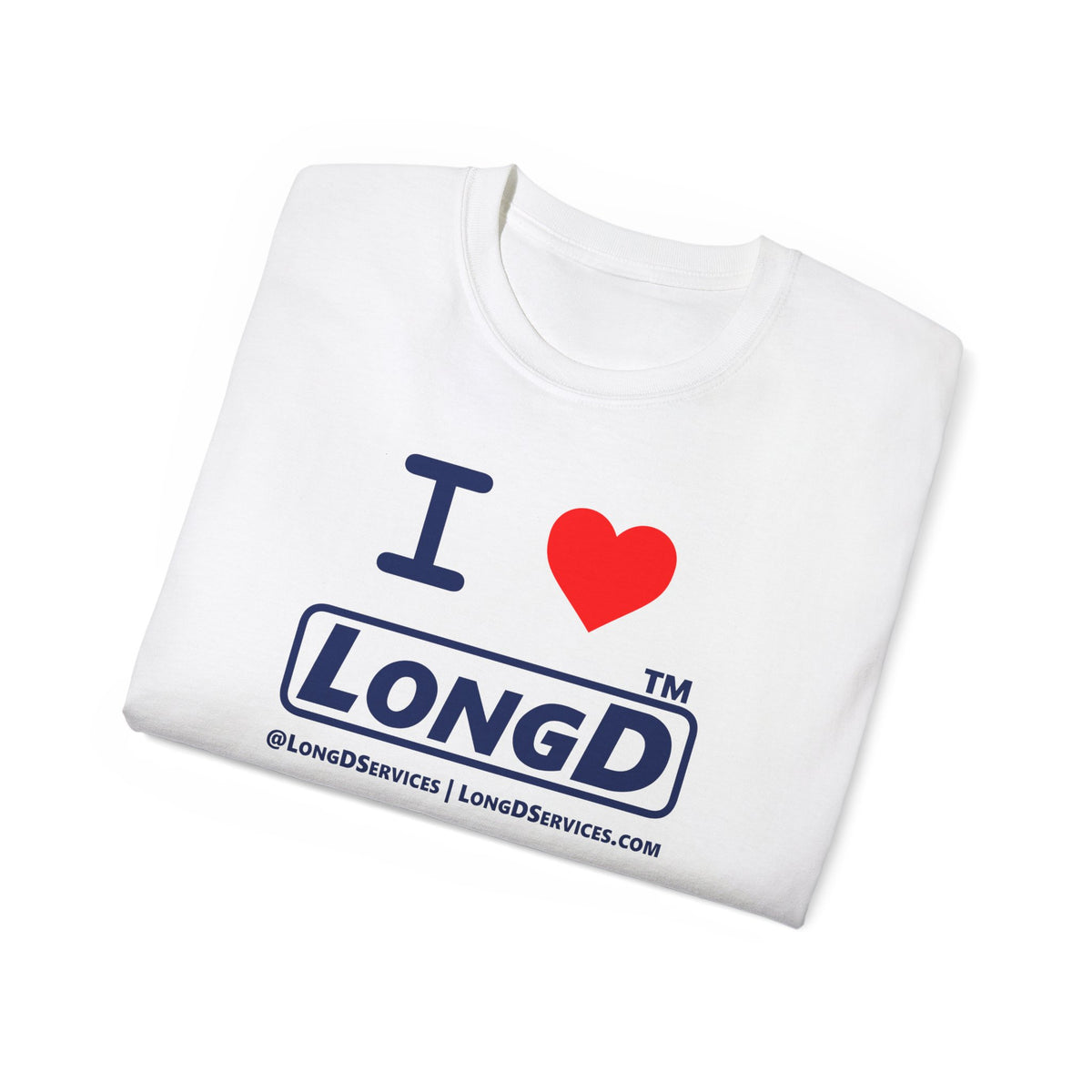 I Luv LongD Tag-domain positive official basic logo cotton tee