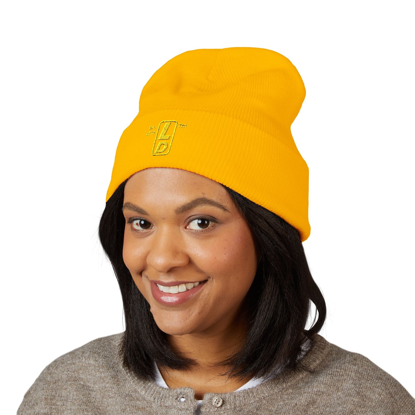 Embroidered Classic Cuffed Beanie reverse official basic logo upright initials