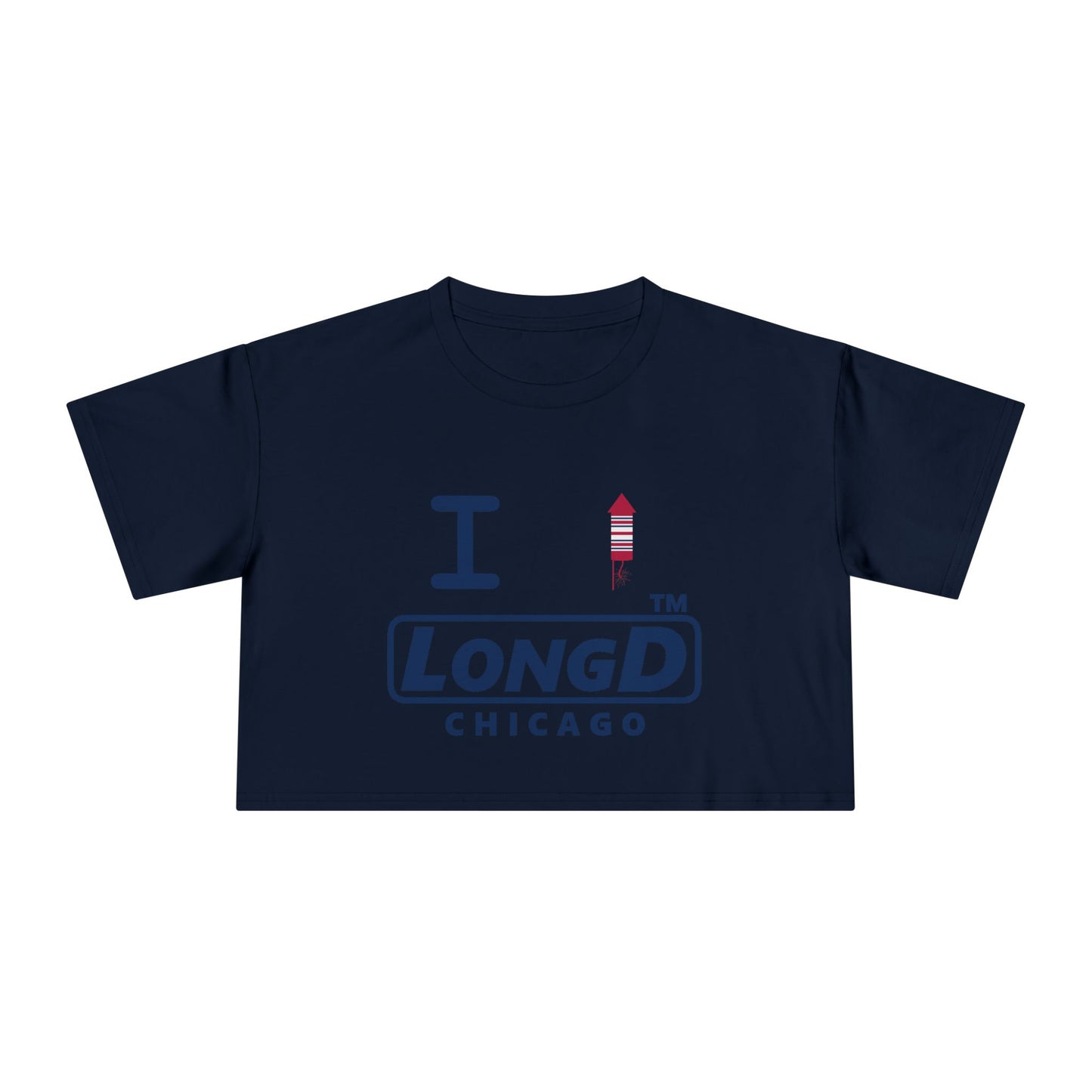 I firecracker LongD official basic Chicago Logo Crop Tee (Patriotic colors)