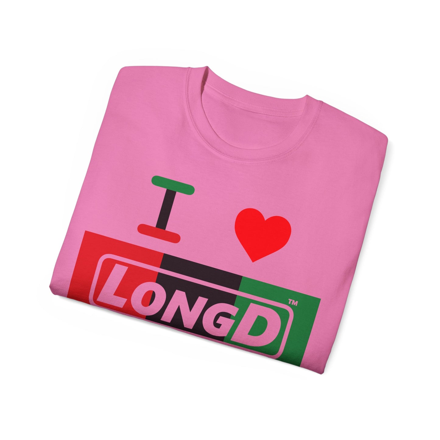 I Luv LongD® Logo Cotton Tee Juneteenth negative thirds text