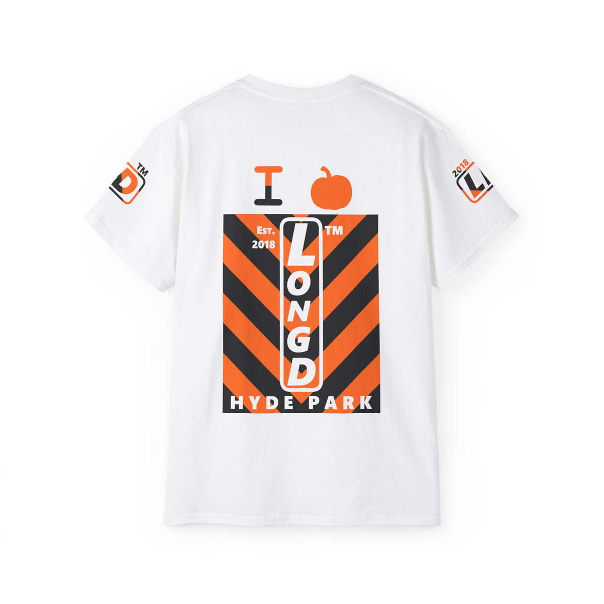 I pumpkin LongD Hyde Park negative upright downward chevron 4-print logo cotton tee