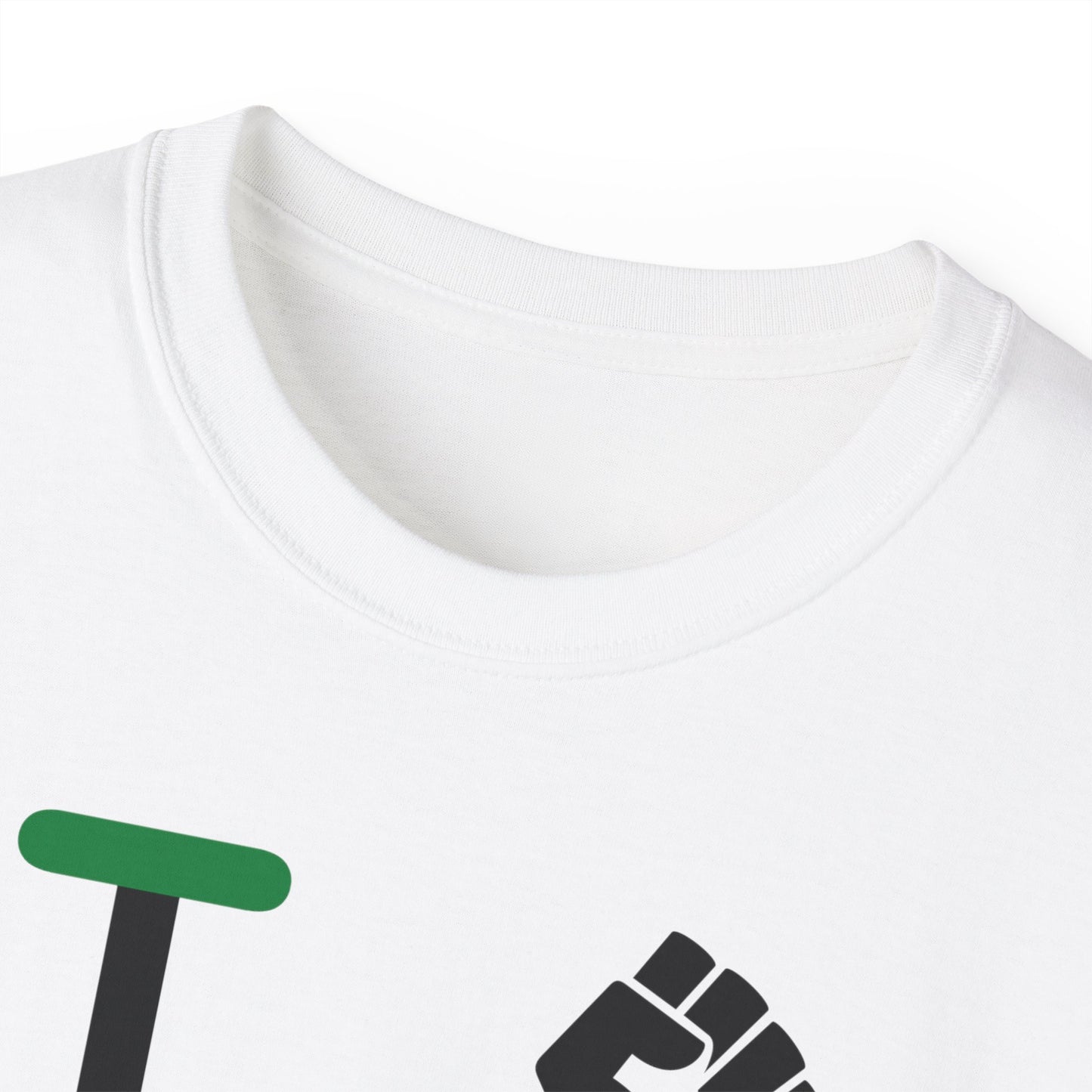 I fist LongD Cotton Tee negative flag Hyde Park upright logo (Juneteenth colors)