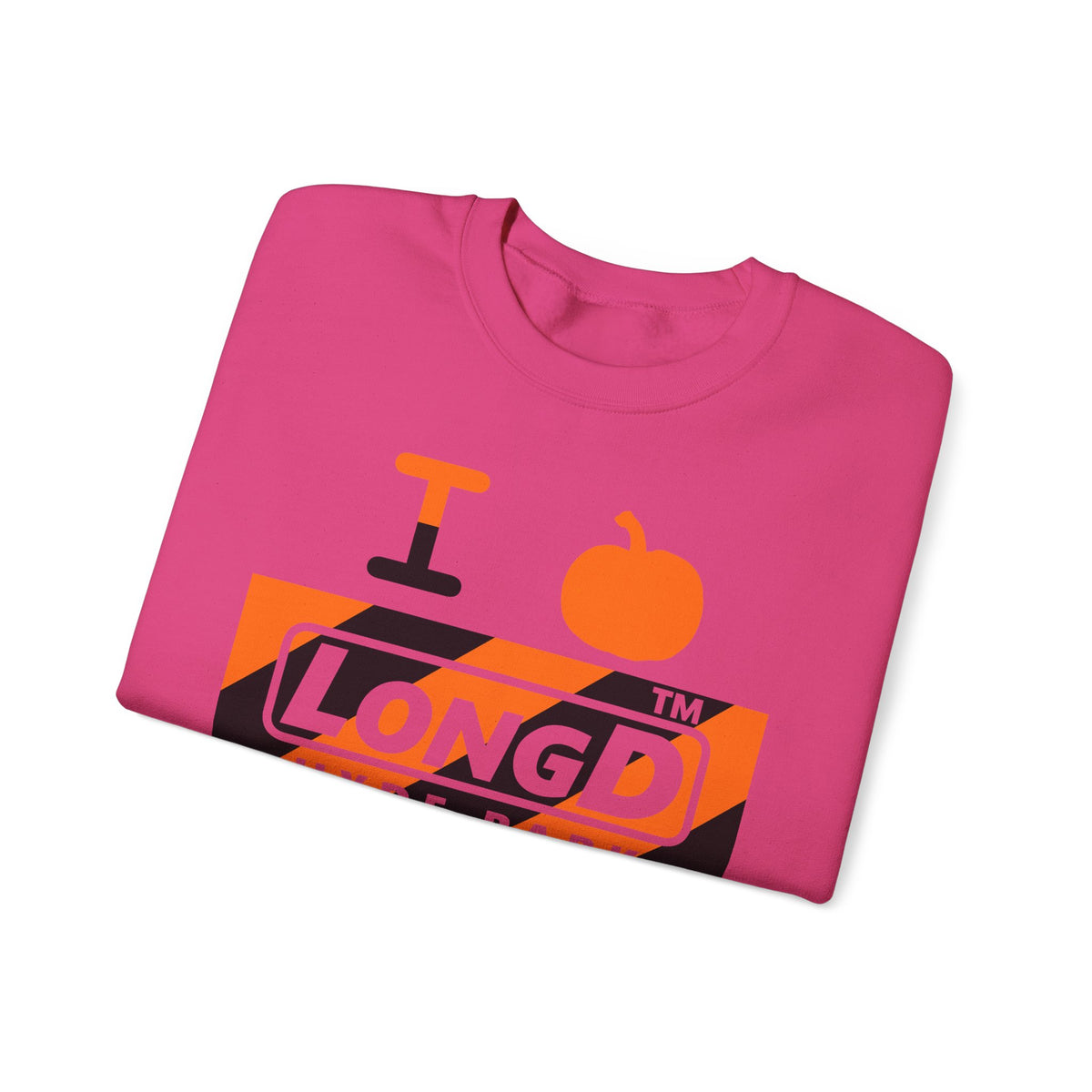 I pumpkin LongD Hyde Park negative diagonal 6-striped logo crewneck sweatshirt