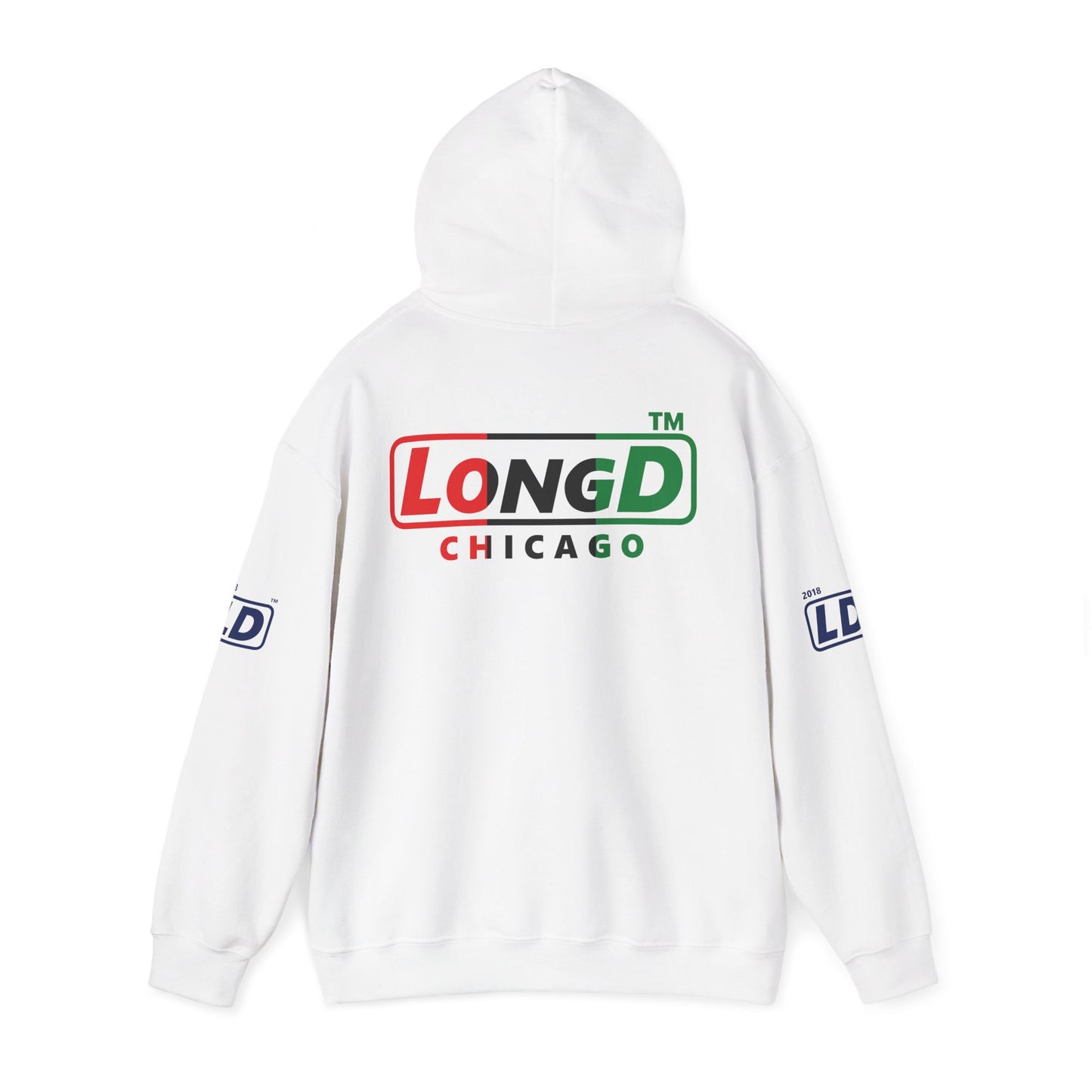 I fist LongD® basic official 4-print single-breasted Chicago logo Hoodie (Juneteenth colors)