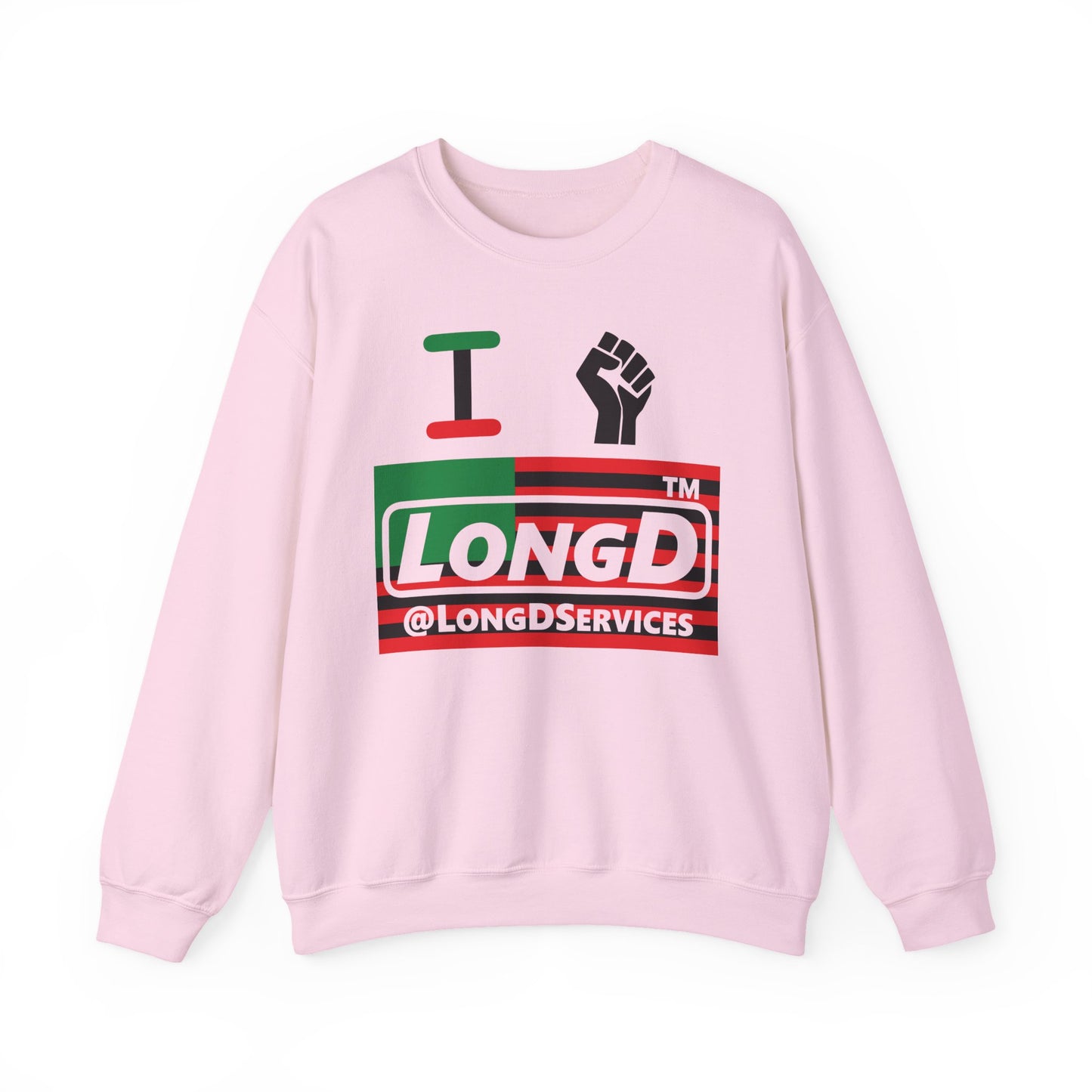 I fist LongD negative flag front-back tag logo crewneck sweatshirt
