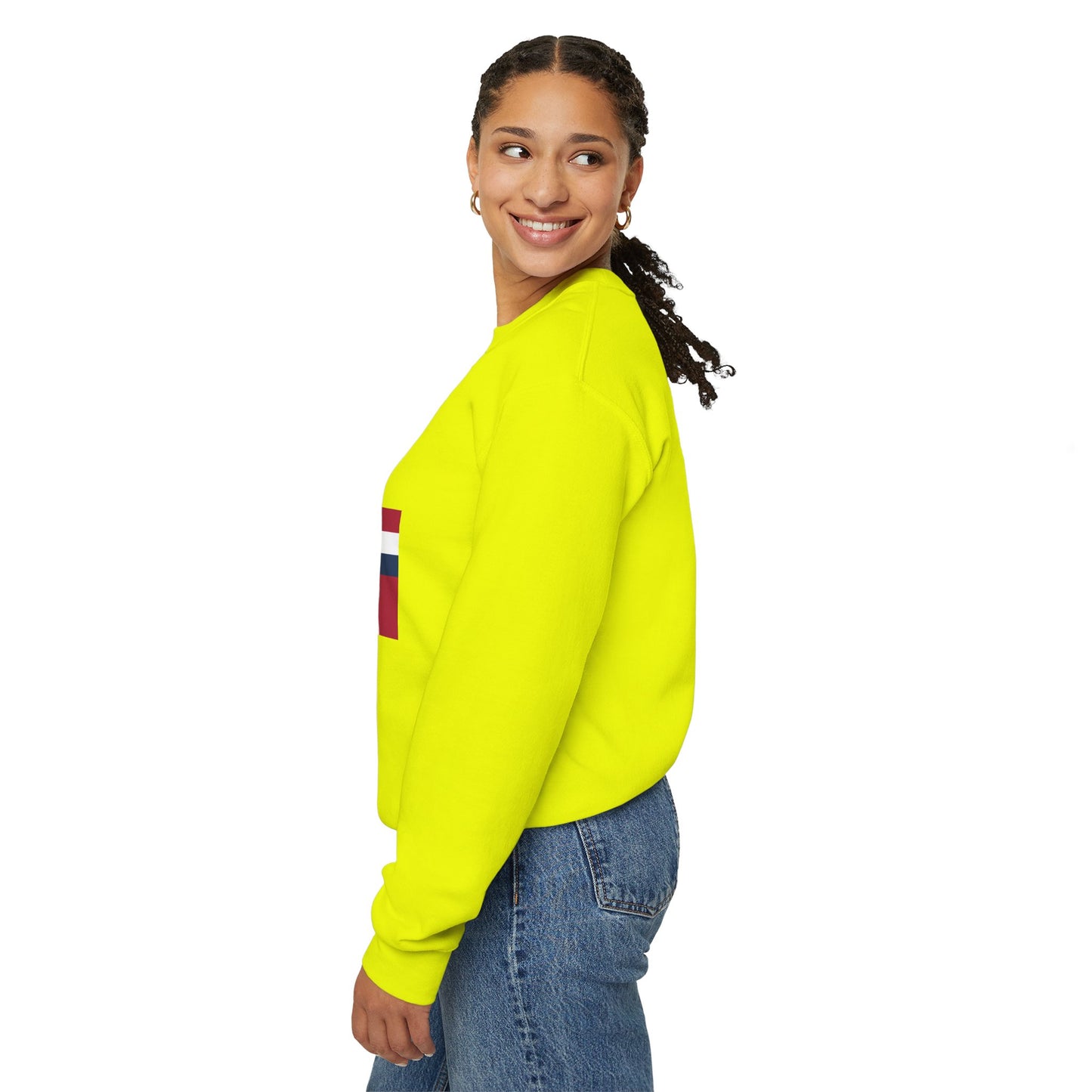 I firecracker LongD negative modified windmill tag-domain logo crewneck sweatshirt