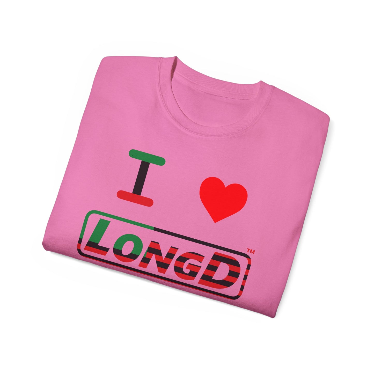 I Luv LongD® Logo Cotton Tee Juneteenth positive flag