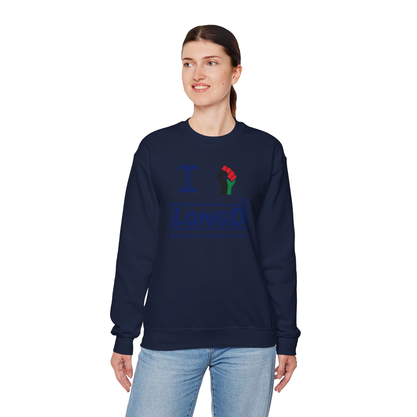 I fist LongD official basic tag-domain logo crewneck sweatshirt